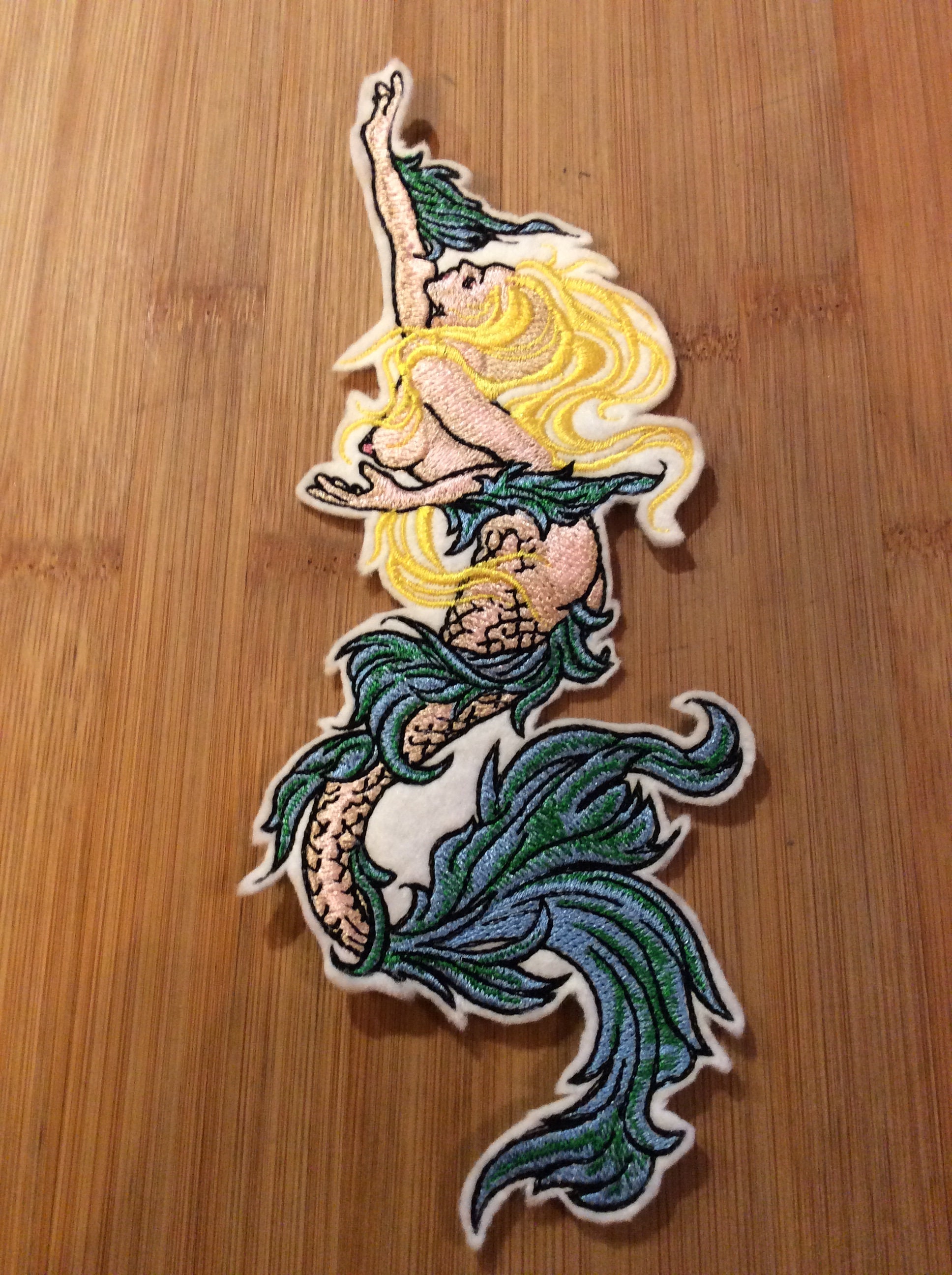 Embroidered Nude Mermaid Pin up Girl Art Tatooed Style Patch 2 Etsy