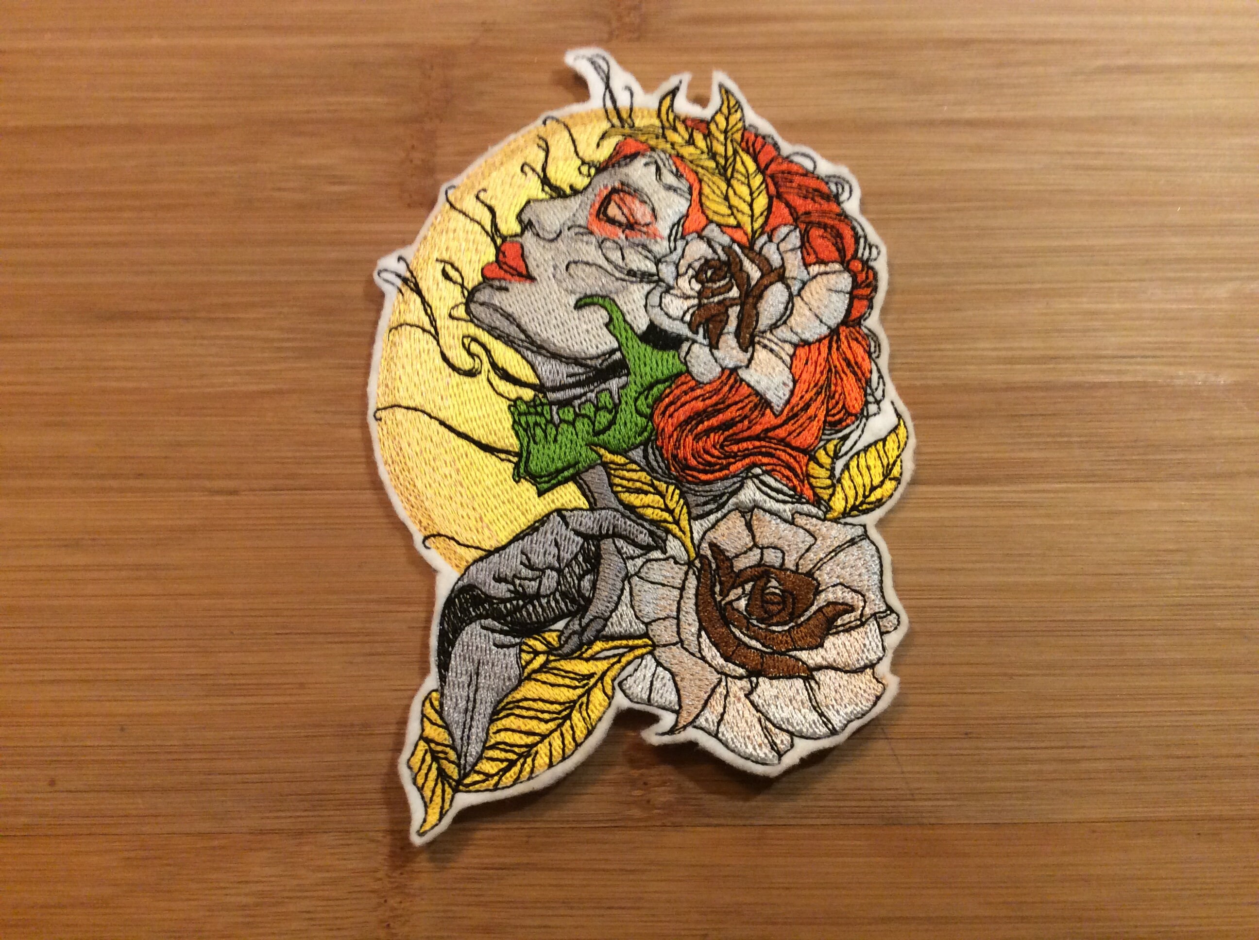 Embroidered Forest Witch with Full Moon Patch 6.50” x 4.50” inches Tree Witch - Thumbnail 2