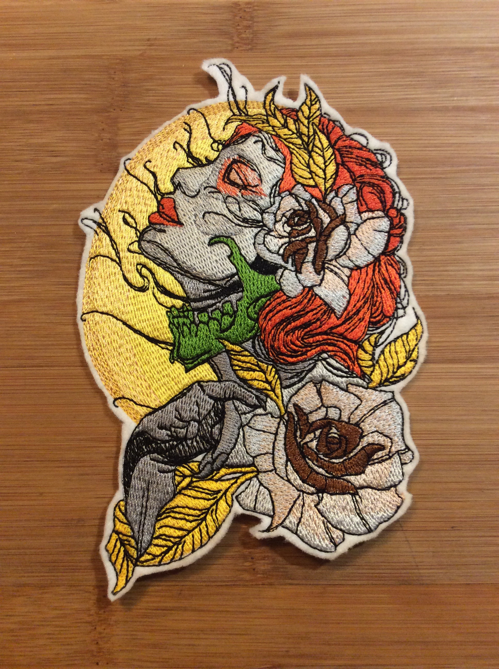 Embroidered Forest Witch with Full Moon Patch 6.50” x 4.50” inches Tree Witch - Thumbnail 5