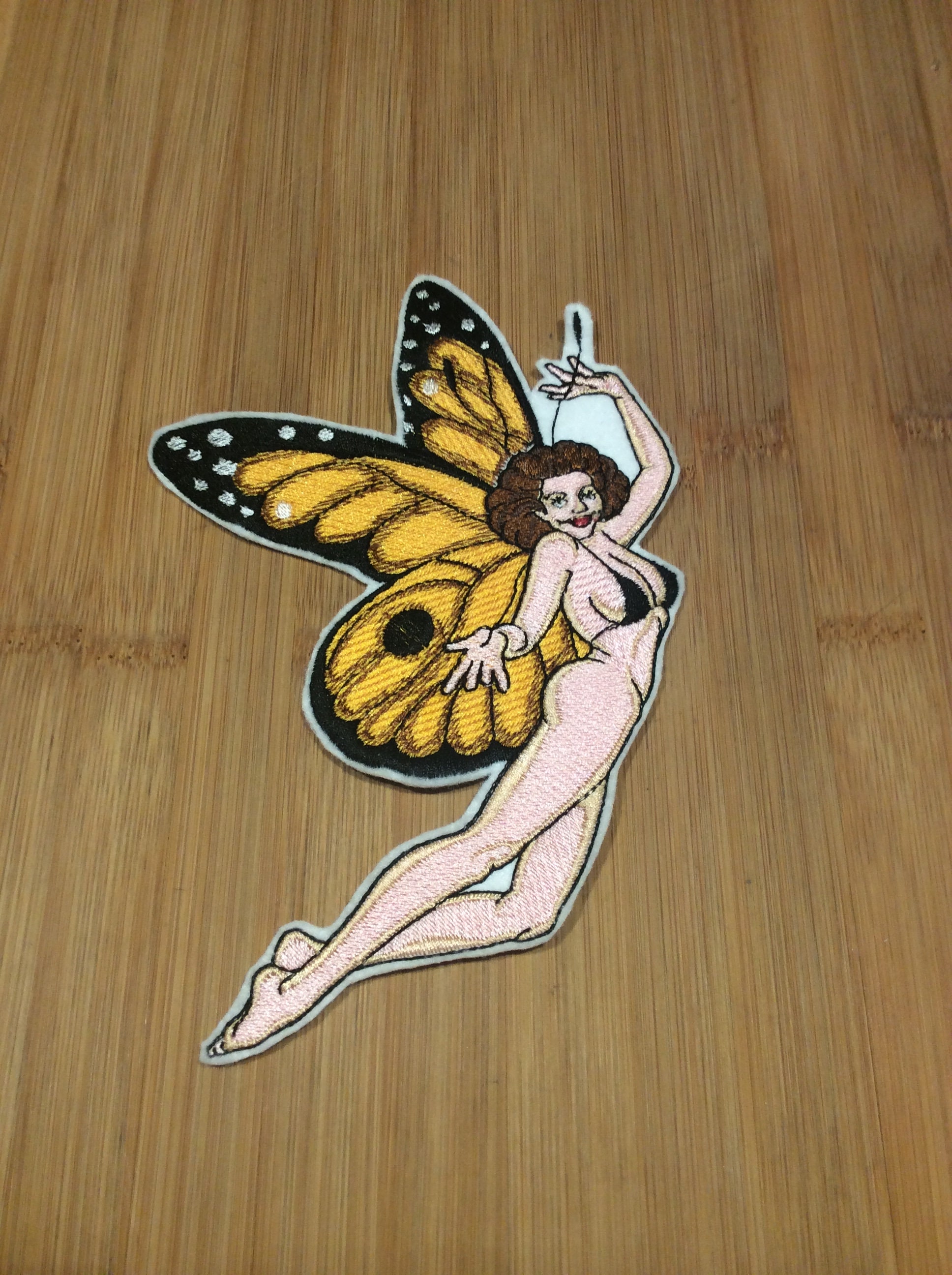 Embroidered Sexy Monarch Butterfly Fairy Sew/Iron-On Patch by Twistedstitcher 2018 Located in Abbotsford BC Canada