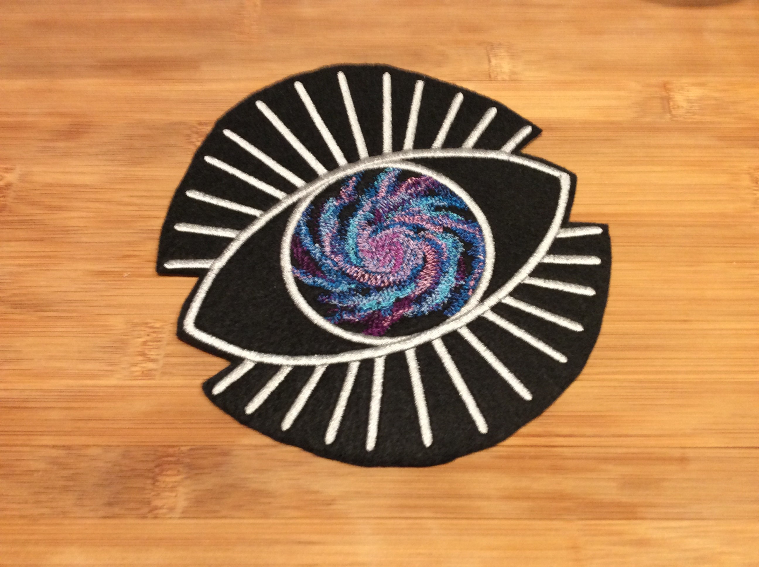 Embroidered Eye of the Galaxy Universe Sew/Iron-On Patch 3 Sizes Available by Twistedstitcher2018 Located in Abbotsford BC Canada - Thumbnail 3