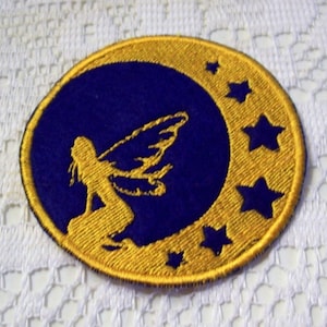 Embroidered Moon Fairy and Stars iron/sew on patch by Twistedstitcher 2018 Located in Abbotsford BC Canada