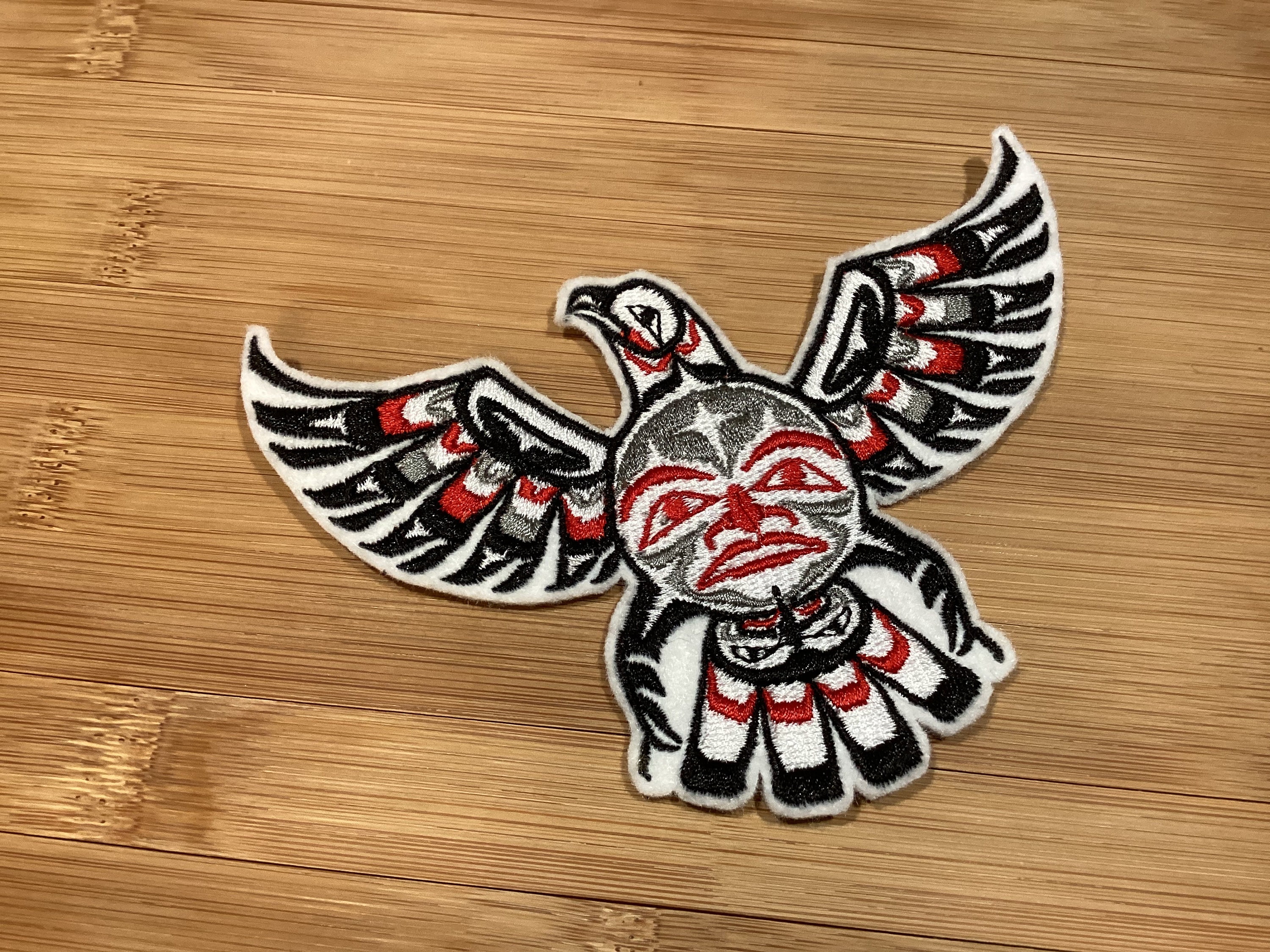 Embroidered Native Tribal Full Wing Eagle with Moon Face Patch by TwistedstitcherEmbroidery  - Thumbnail 5