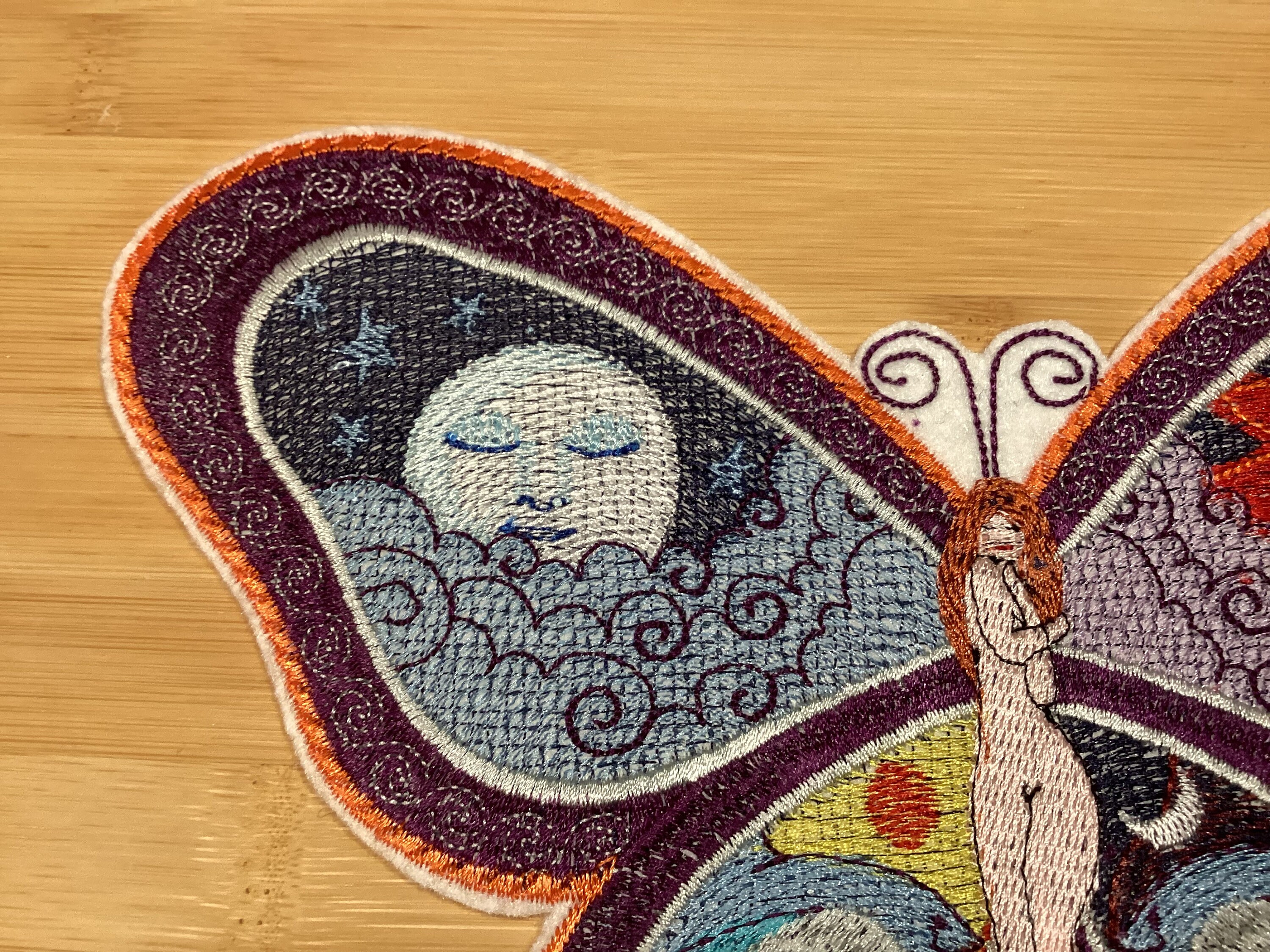 Embroidered Night and Day Butterfly Winged Fairy 2 Sizes Available by Twistedstitcher 2018 Located in Abbotsford BC Canada - Thumbnail 5