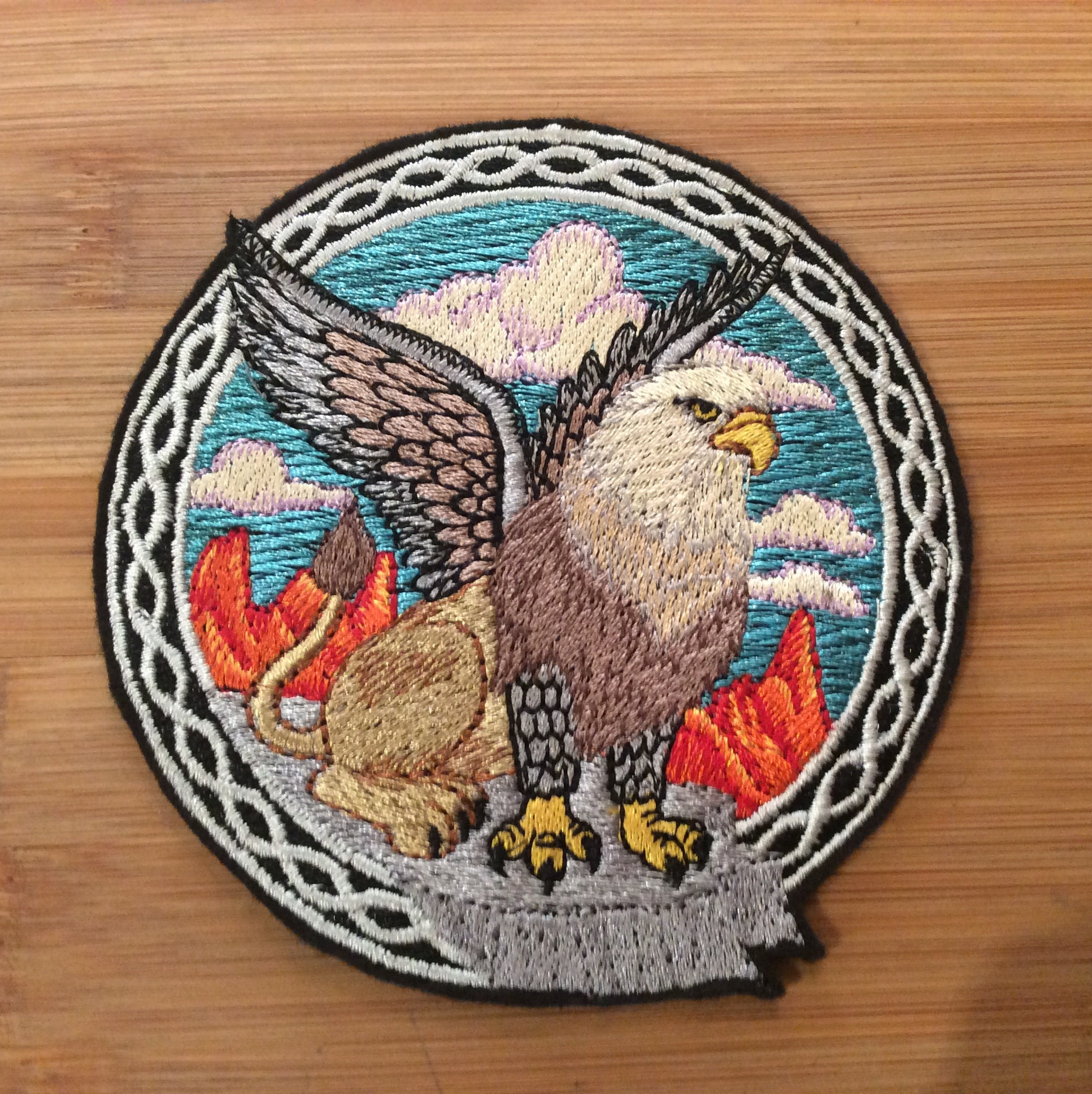 Embroidered Winged Griffin Mystical Creature Sew/Iron-On Patch 2 Sizes Available by Twistedstitcher 2018 Located in Abbotsford BC Canada