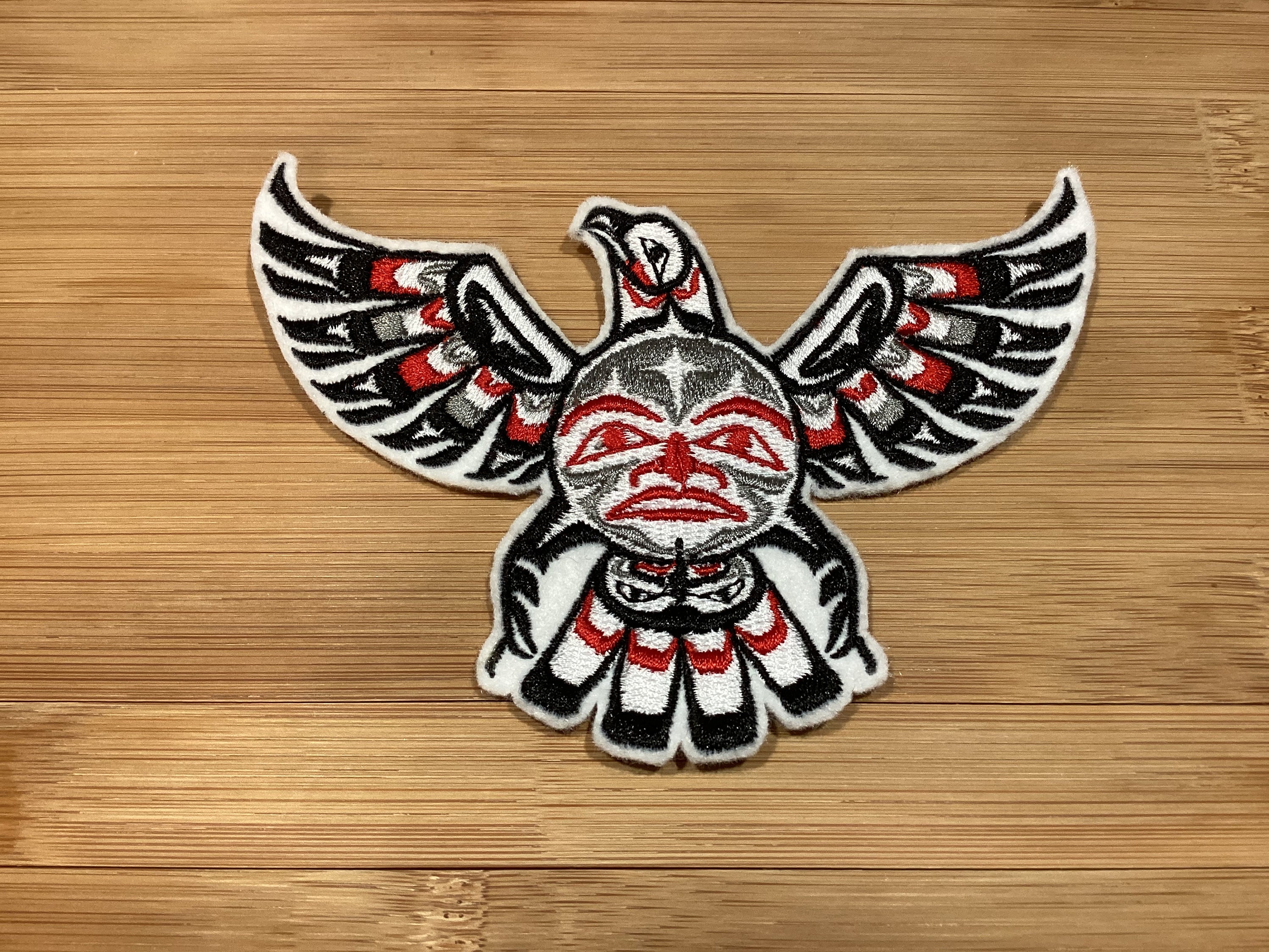 Embroidered Native Tribal Full Wing Eagle with Moon Face Patch by TwistedstitcherEmbroidery  - Thumbnail 3