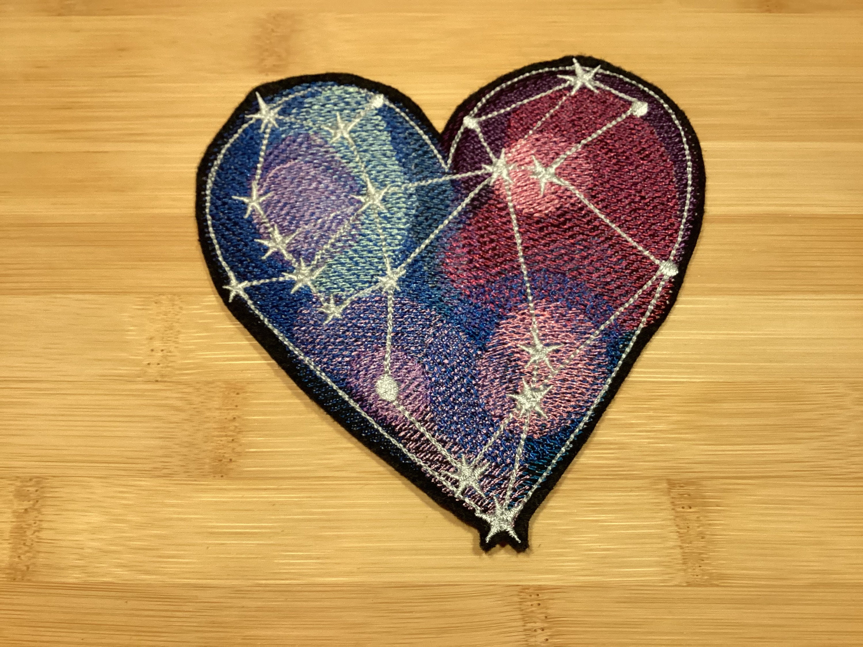 Embroidered Galactic Galaxy Universe Heart Sew/Iron-On Patch by Twistedstitcher 2018 Located in Abbotsford BC Canada - Thumbnail 5