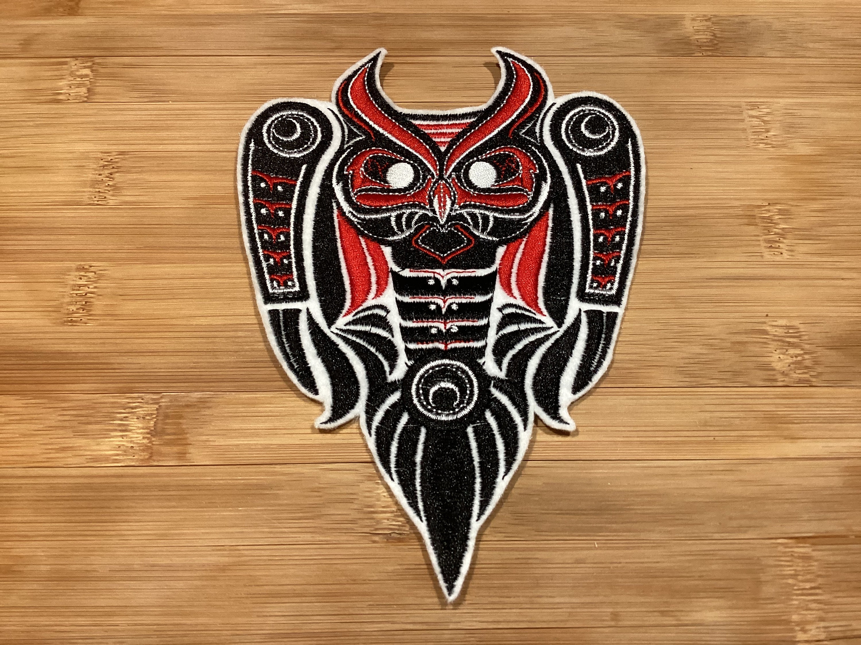 Embroidered Fierce Tribal Native Owl Patch Sew/Iron-On  5.16” x 7.06” inch - Thumbnail 2