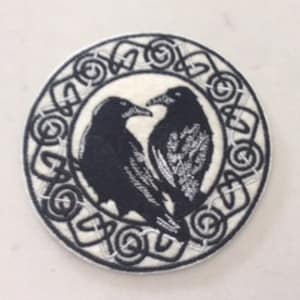 Embroidered Mystical Ravens Sew/Iron-On Patch 3 Sizes Hugin and Munin Ravens by Twistedstitcher 2018 Located in Abbotsford BC Canada