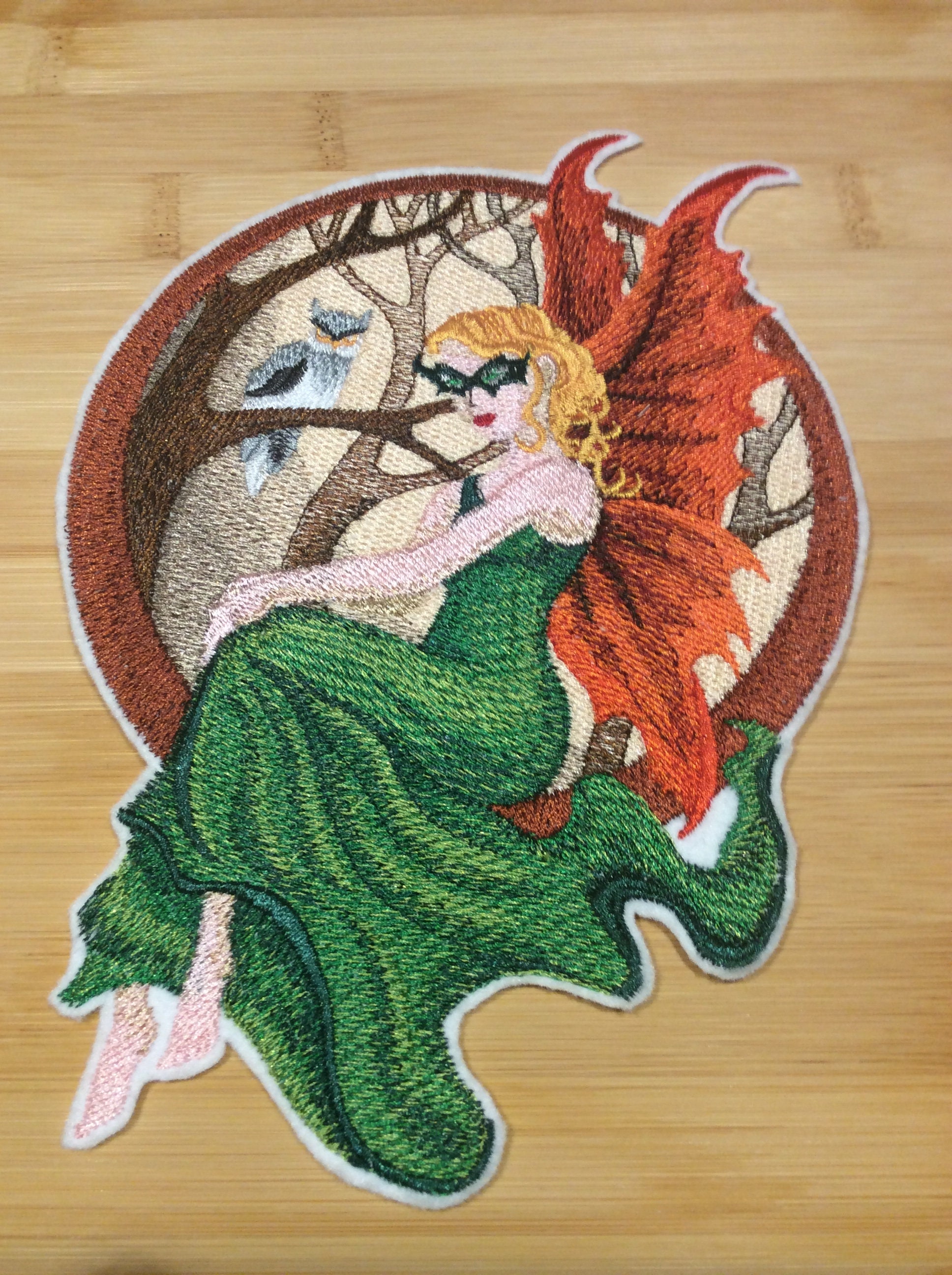 Embroidered Masquerade Fae Fairy with Mask Sew/Iron-On 8.23” x 5.78” inches by Twistedstitcher 2018 Located in Abbotsford BC Canada