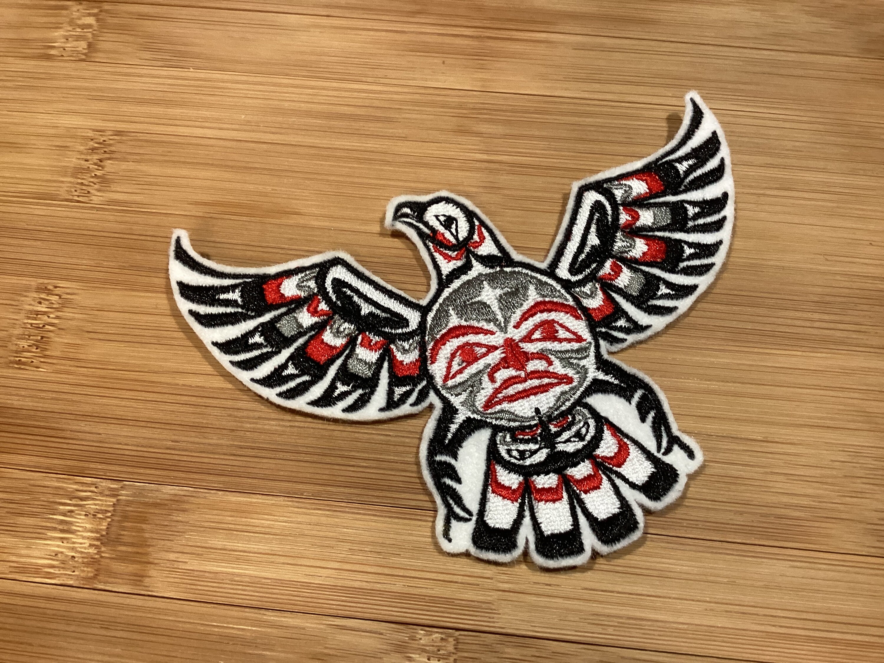Embroidered Native Tribal Full Wing Eagle with Moon Face Patch by TwistedstitcherEmbroidery  - Thumbnail 6