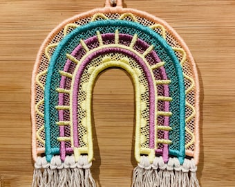 Embroidered FSL FreeStanding Lace Sunny and Bright Rainbow Hanging Ornament 2 Sizes by TwistedStitcher2018 Located in Abbotsford BC Canada