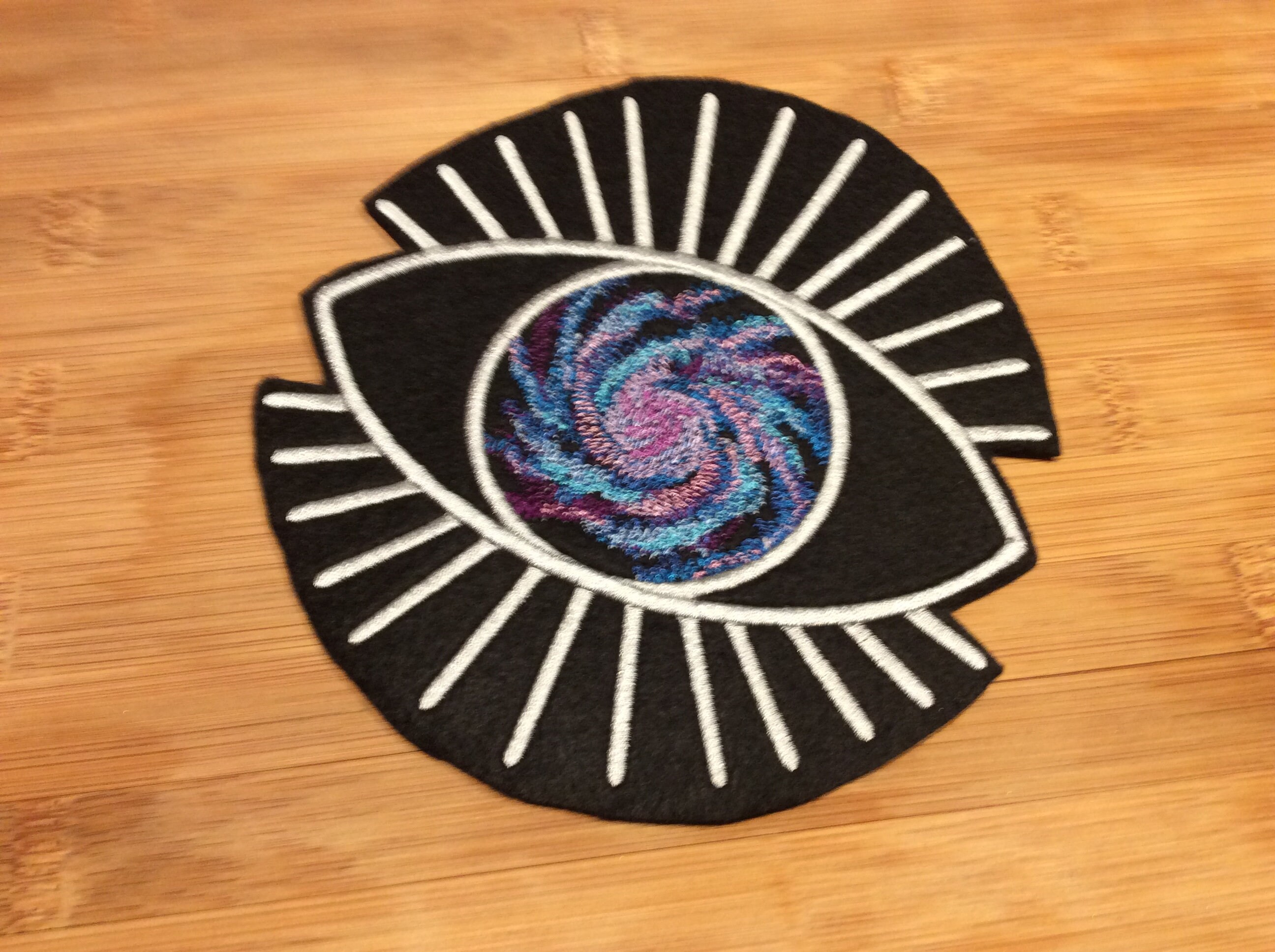 Embroidered Eye of the Galaxy Universe Sew/Iron-On Patch 3 Sizes Available by Twistedstitcher2018 Located in Abbotsford BC Canada - Thumbnail 5
