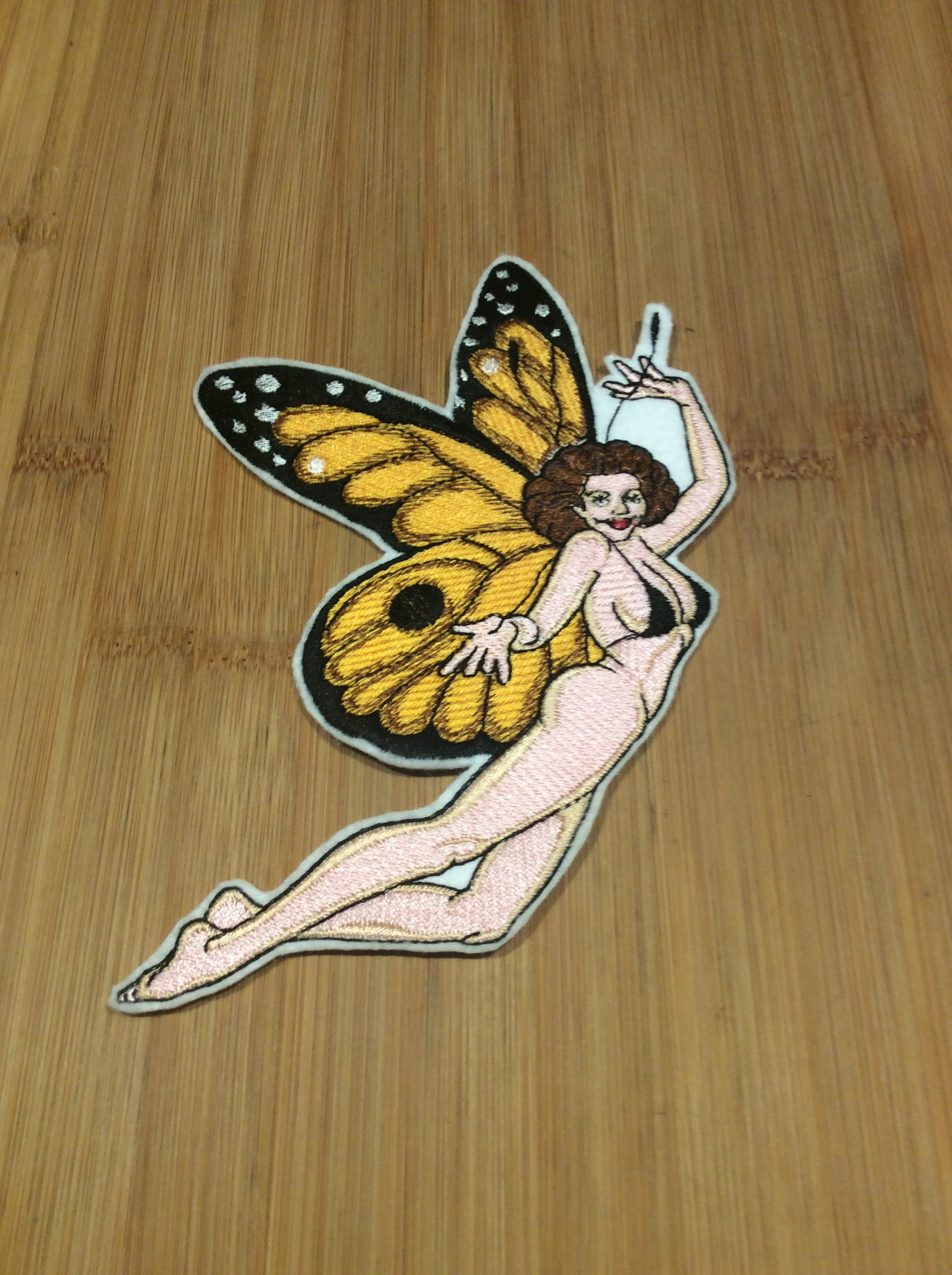 Embroidered Sexy Monarch Butterfly Fairy Sew/Iron-On Patch by Twistedstitcher 2018 Located in Abbotsford BC Canada - Thumbnail 3