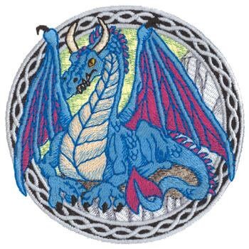 Embroidered Mystical Winged Dragon Sew/Iron-On Patch 2 Sizes Available Celtic Border by Twistedstitcher 2018 Located in Abbotsford BC Canada - Thumbnail 3