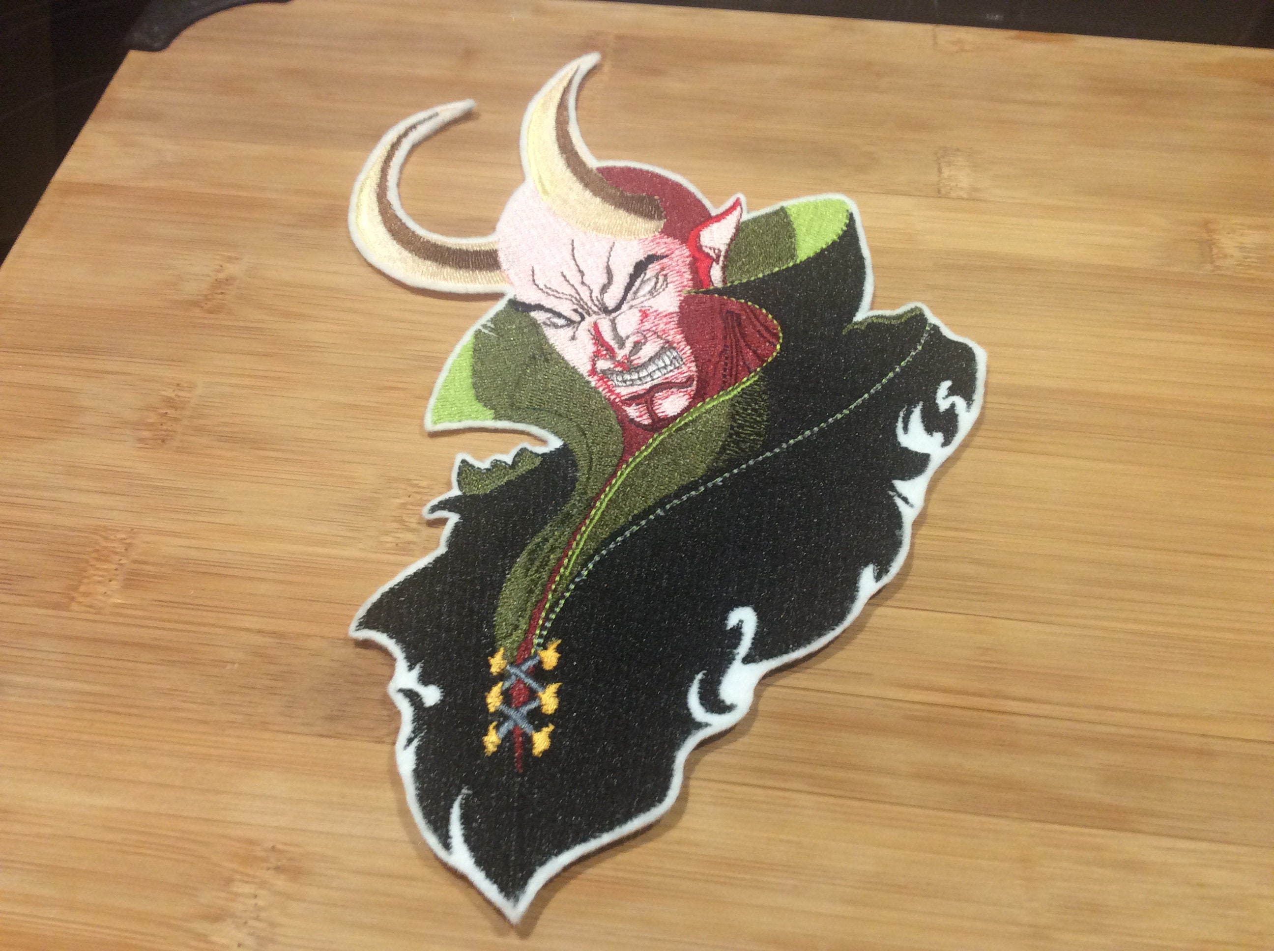 Embroidered Evil Demon Vampire Devil Man with Horns 8.22” x 5.50”inches Back Patch  - Thumbnail 6
