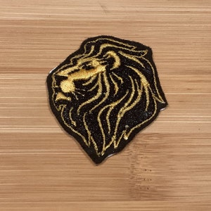 Embroidered Hat Size Lion’s Head Sew/Iron-On Patch 1.65" x 1.75" inches by Twistedstitcher 2018 Located in Abbotsford Bc Canada