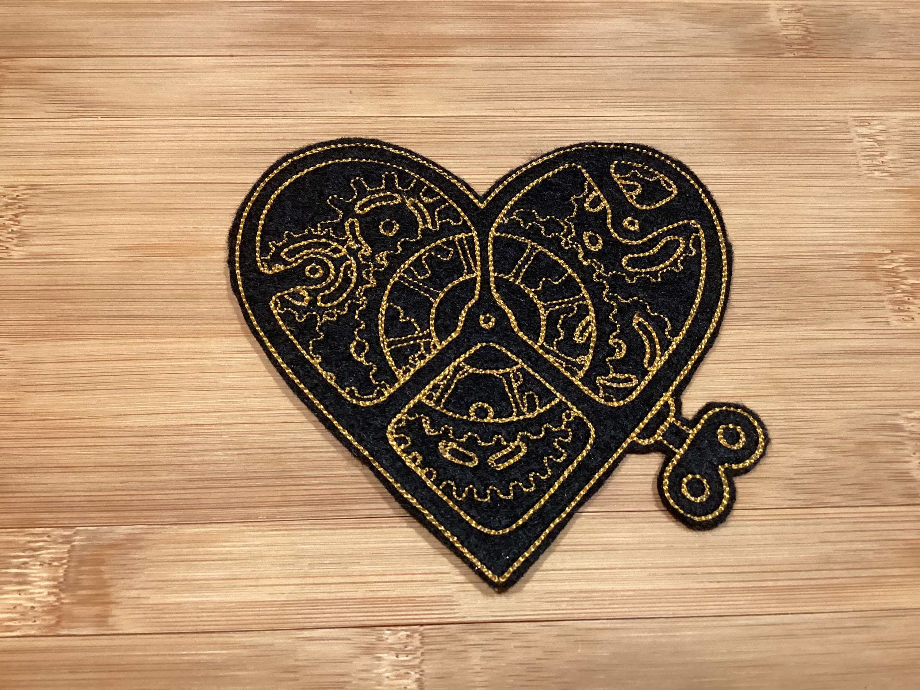 Embroidered Steampunk Mechanical Clockwork Heart Patch iron/sew-on 3 Sizes Available by Twistedstitcher 2018 Located in Abbotsford BC Canada - Thumbnail 6