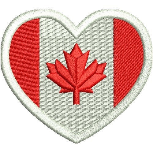 Embroidered Canada Flag Heart Shaped Sew/Iron-On Patch Oh Canada by Twistedstitcher2018 Located in Abbotsford BC Canada - Thumbnail 2