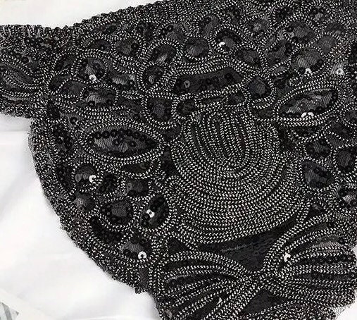 Embroidered Black Sequin Leopard Head Sew-on Patch Large 9.62”x11.42” Big Cat Patch by Twistedstitcher 2018 Located in Abbotsford Bc Canada - Thumbnail 6