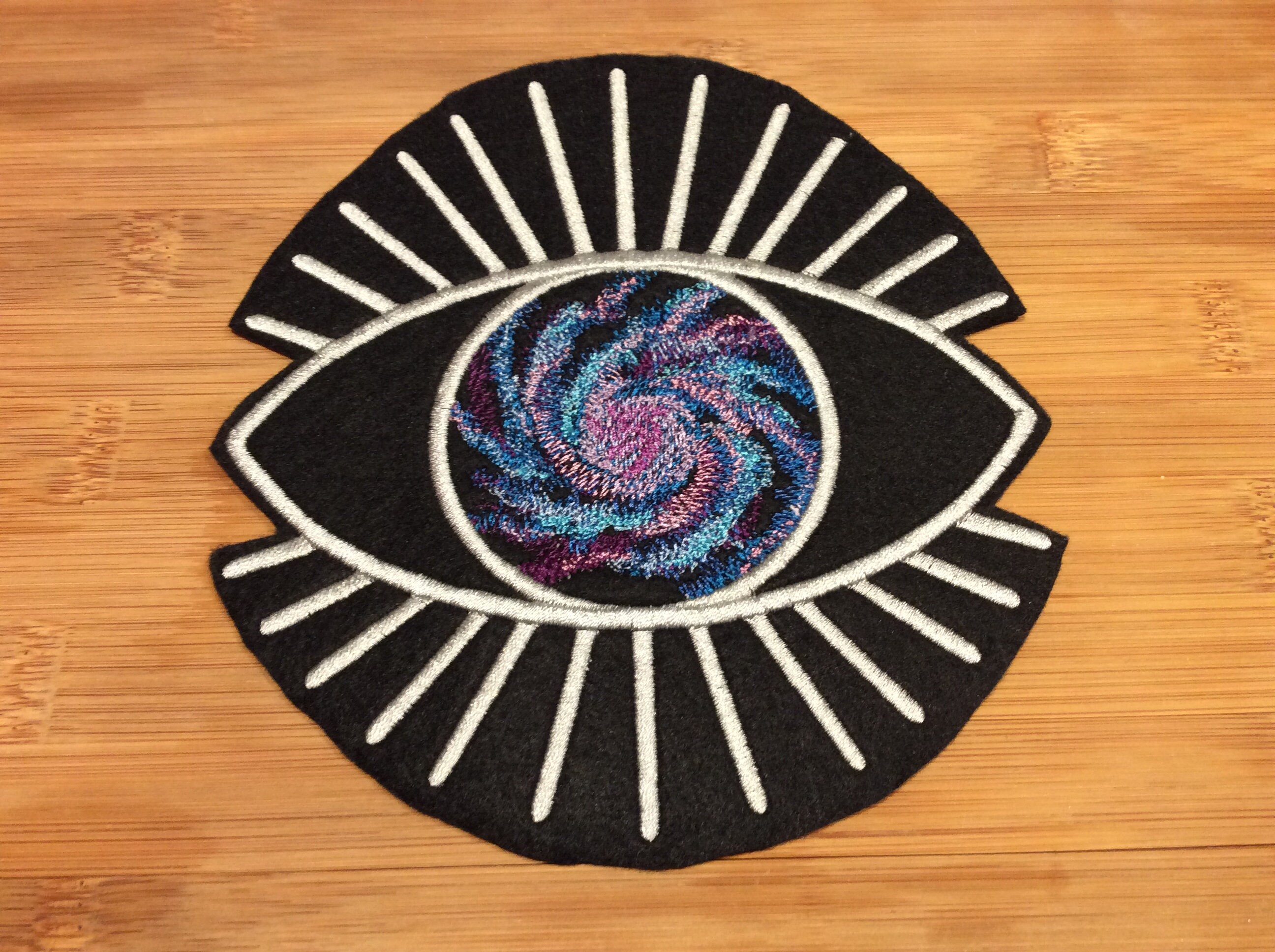 Embroidered Eye of the Galaxy Universe Sew/Iron-On Patch 3 Sizes Available by Twistedstitcher2018 Located in Abbotsford BC Canada - Thumbnail 4