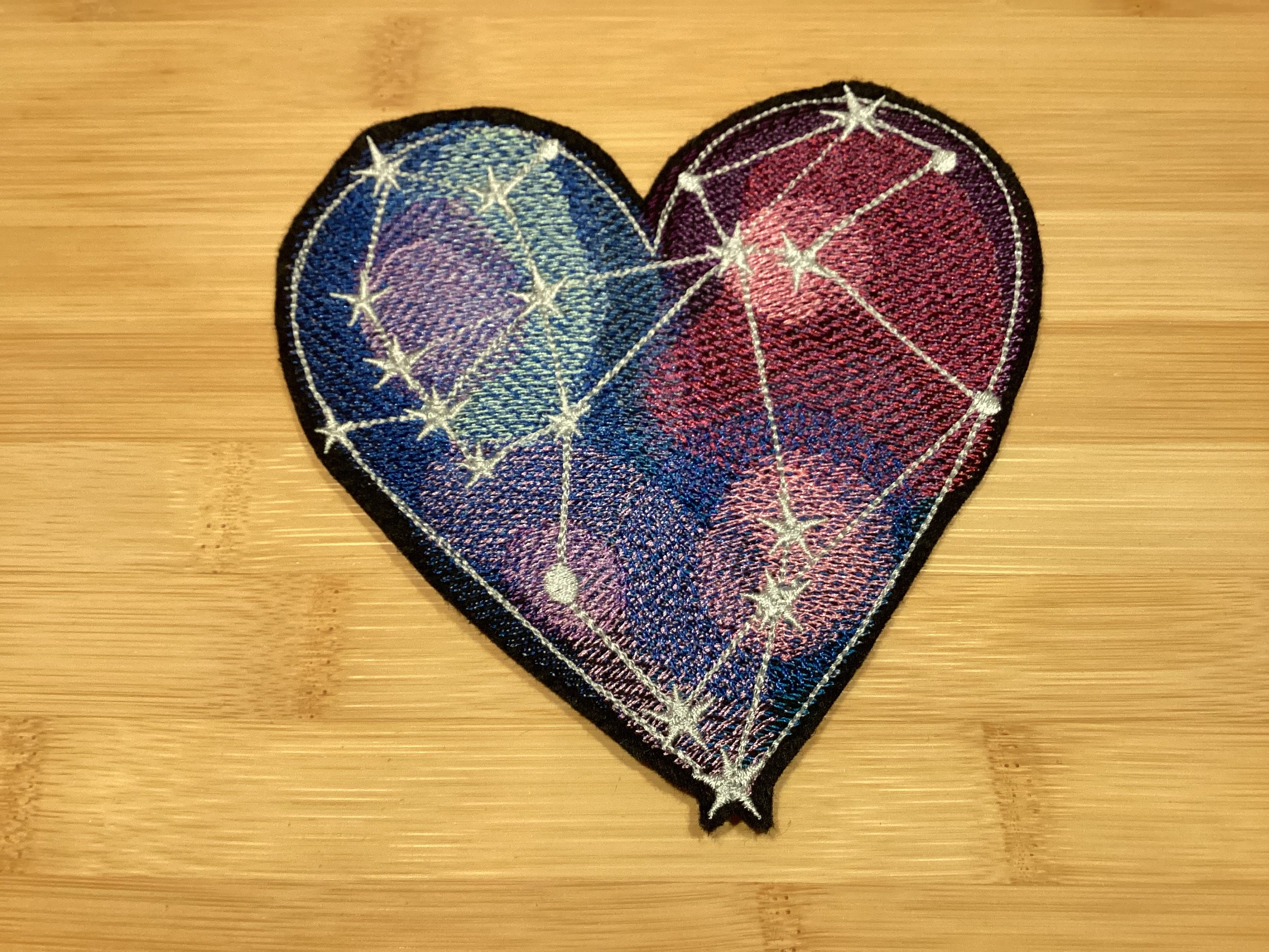 Embroidered Galactic Galaxy Universe Heart Sew/Iron-On Patch by Twistedstitcher 2018 Located in Abbotsford BC Canada - Thumbnail 4
