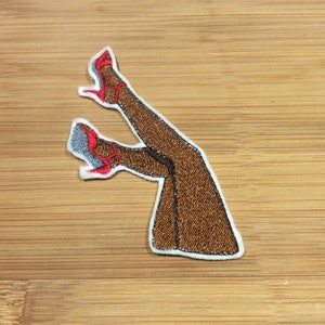 Embroidered Sexy Legs Pin-Up Patch 2 Skintones Available by Twistedstitcher 2018 Located in Abbotsford BC Canada image 9