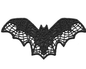 Dark and Delicate Embroidered FSL Free Standing Lace Bat Halloween Bat Vampire Bat by TwistedStitcher2018 Located in Abbotsford BC Canada