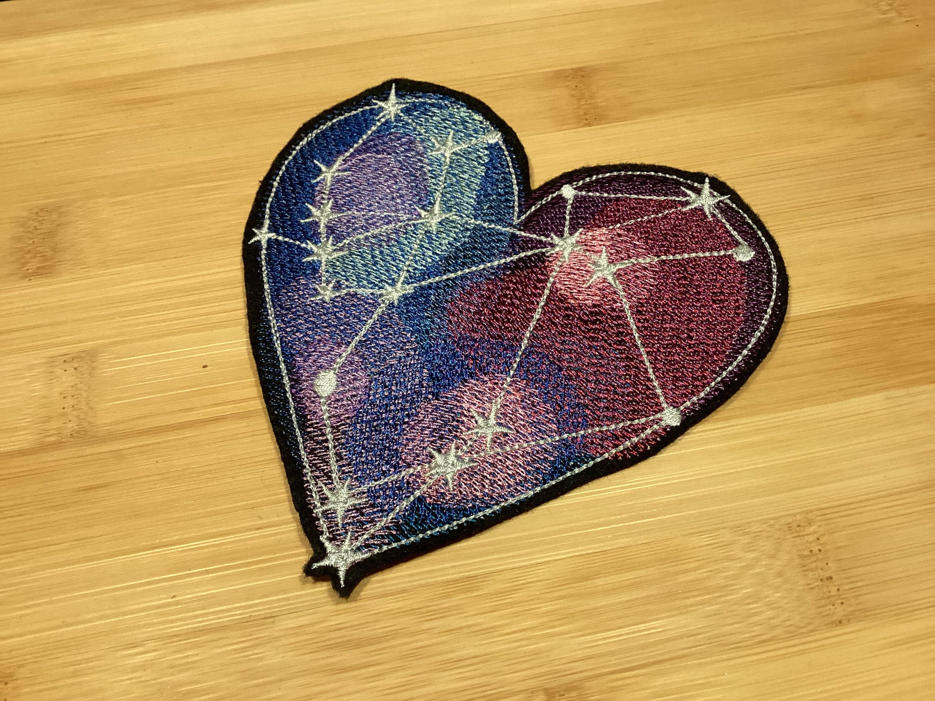 Embroidered Galactic Galaxy Universe Heart Sew/Iron-On Patch by Twistedstitcher 2018 Located in Abbotsford BC Canada - Thumbnail 6