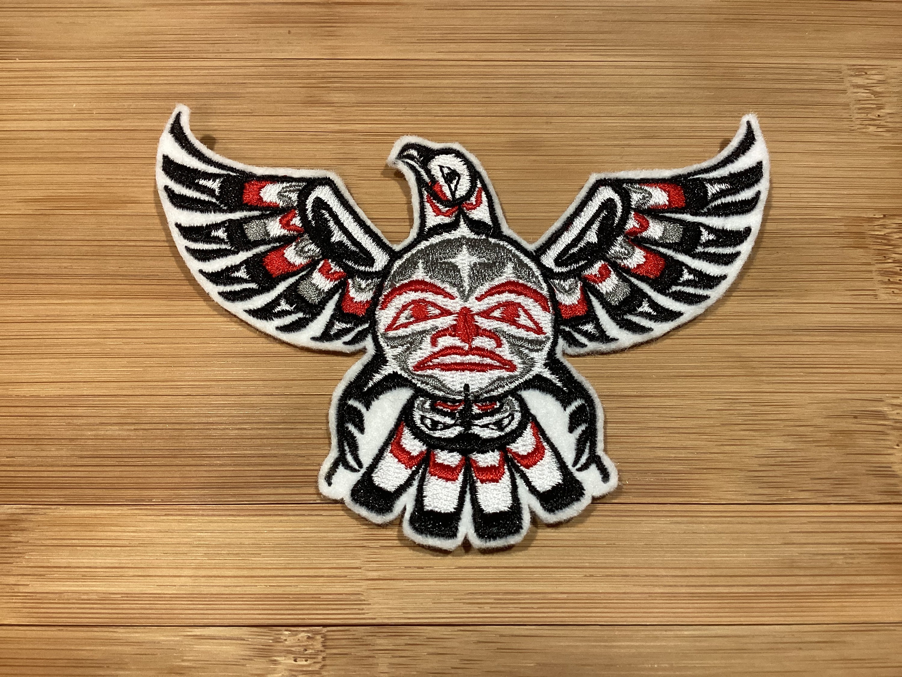 Embroidered Native Tribal Full Wing Eagle with Moon Face Patch by TwistedstitcherEmbroidery  - Thumbnail 2