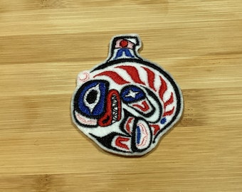 Embroidered Native Totem Pole Tribal Killer Whale Patch Hat Size by Twistedstitcher2018 Located in Abbotsford BC Canada