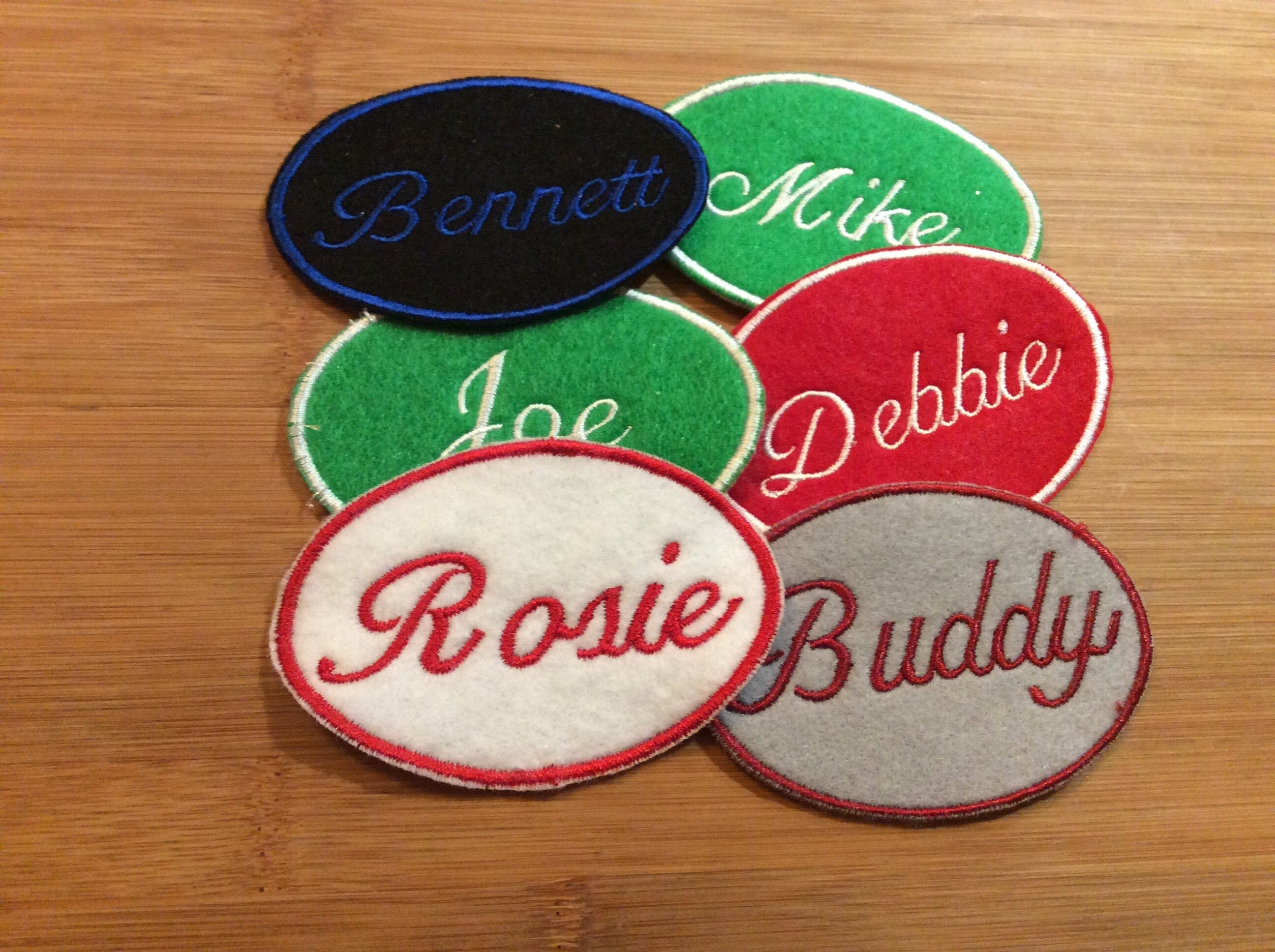 Embroidered Name Tag Sew/Iron-On Style Patch, Any Name Any Color Name Tag Patch by TwistedStitcher 2018 Located in Abbotsford BC Canada