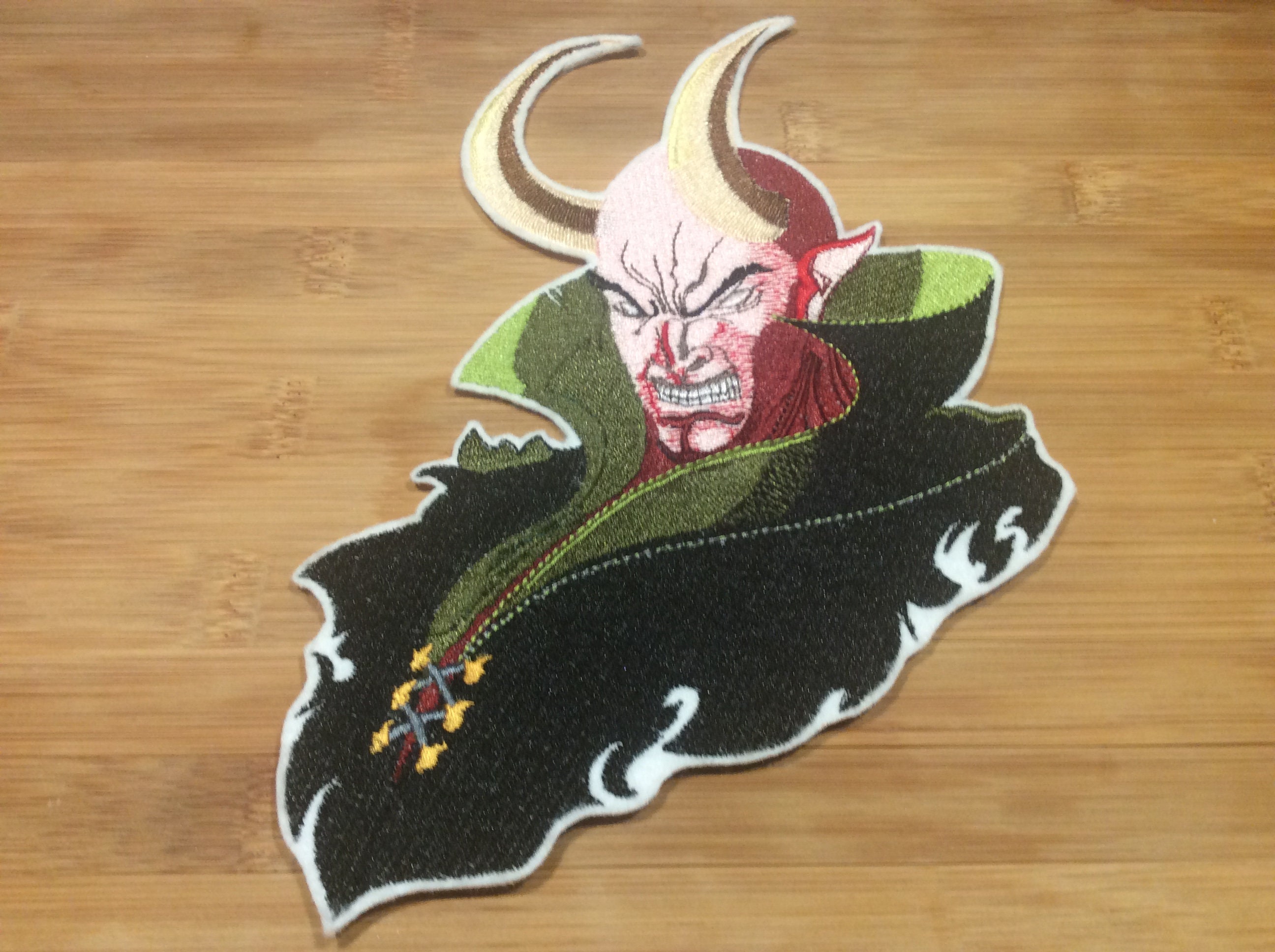 Embroidered Evil Demon Vampire Devil Man with Horns 8.22” x 5.50”inches Back Patch  - Thumbnail 5