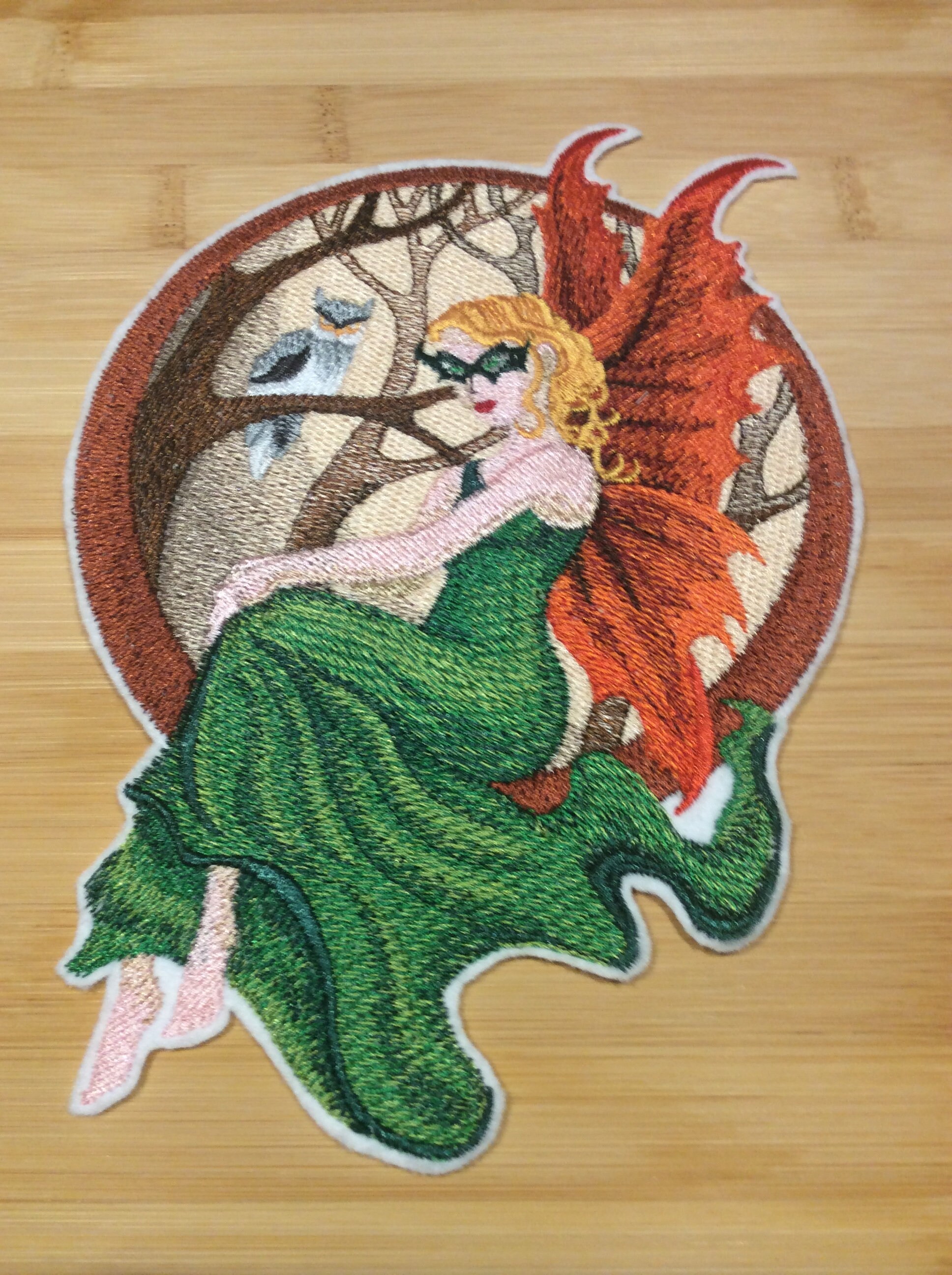 Embroidered Masquerade Fae Fairy with Mask Sew/Iron-On 8.23” x 5.78” inches by Twistedstitcher 2018 Located in Abbotsford BC Canada - Thumbnail 4