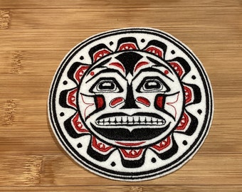 Embroidered Tribal Native Sun Sew/Iron-On Patch 4 Sizes Available by Twistedstitcher 2018 Located in Abbotsford Bc Canada