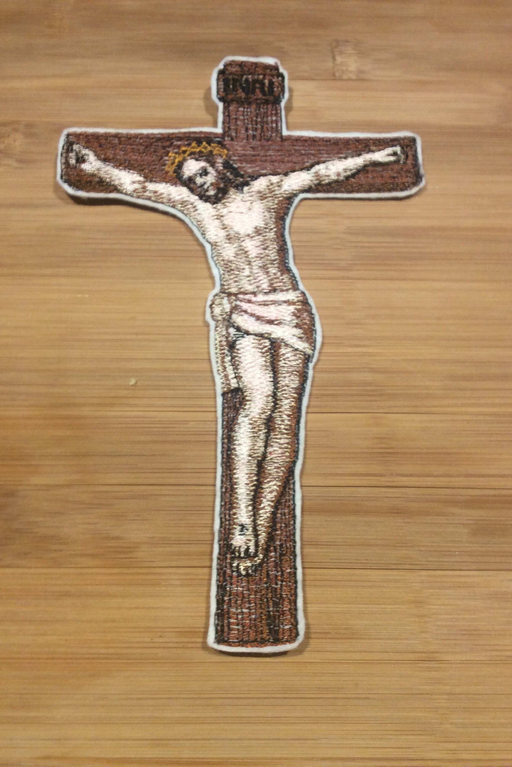 Embroidered Christ Crucifixion Patch Jesus Christ Crucifix Patch by Twistedstitcher2018 Located in Abbotsford BC Canada