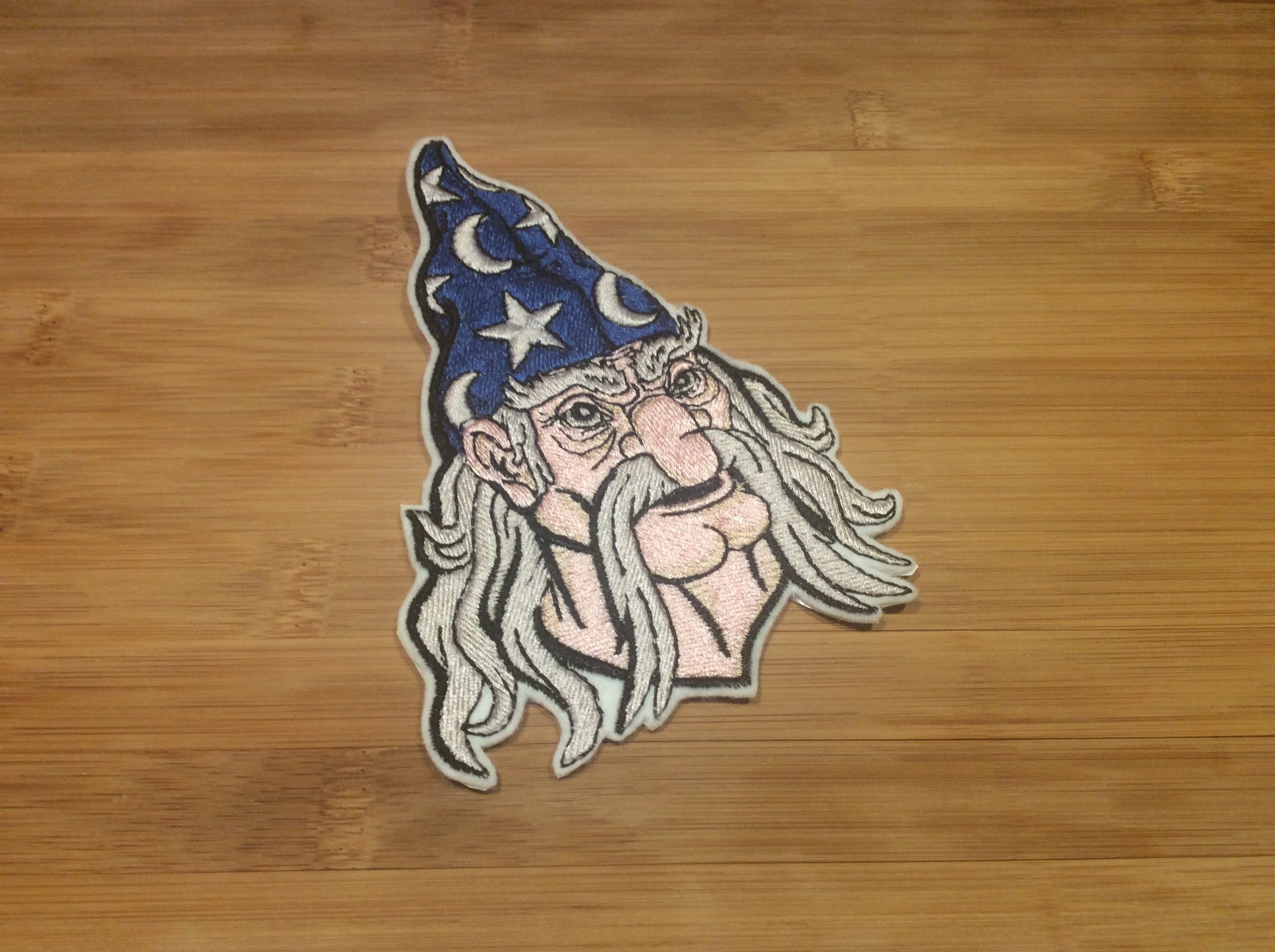 Embroidered Mystical Wizard Head Face Sew/Iron-On Patch by Twistedstitcher 2018 Located in Abbotsford BC Canada - Thumbnail 5
