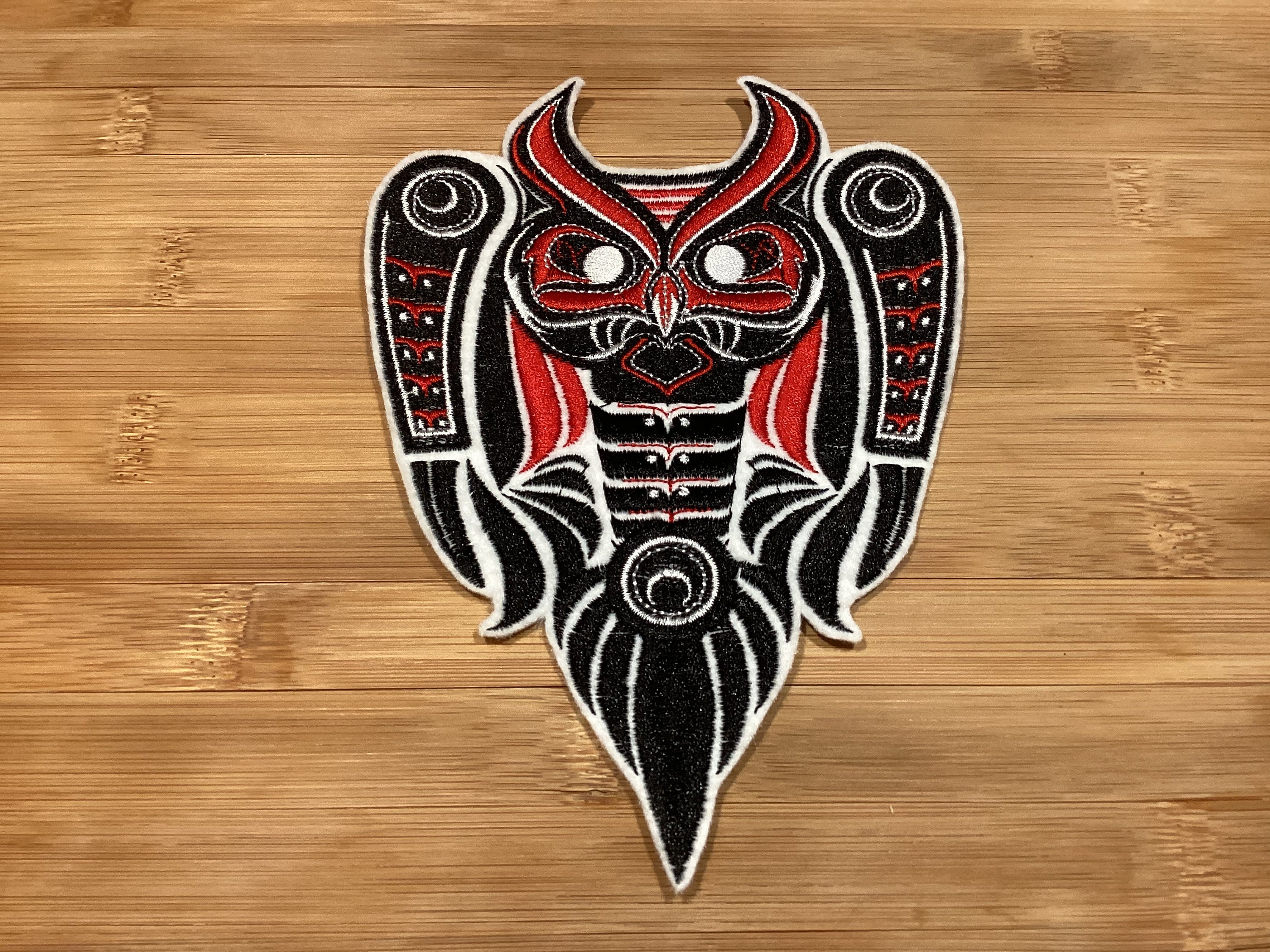 Embroidered Fierce Tribal Native Owl Patch Sew/Iron-On  5.16” x 7.06” inch - Thumbnail 4