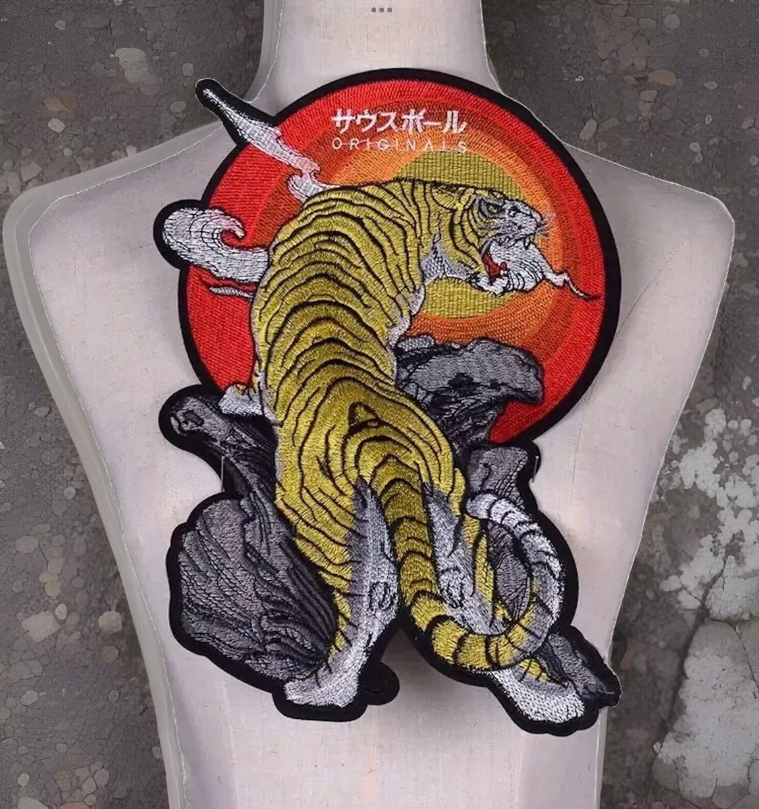 Beautiful Japanese Tiger Iron-On Embroidered Patch Large 12” x8.50” inchesJacket Back Roaring Tiger Twistedstitcher2018 Abbotsford Bc Canada - Thumbnail 2