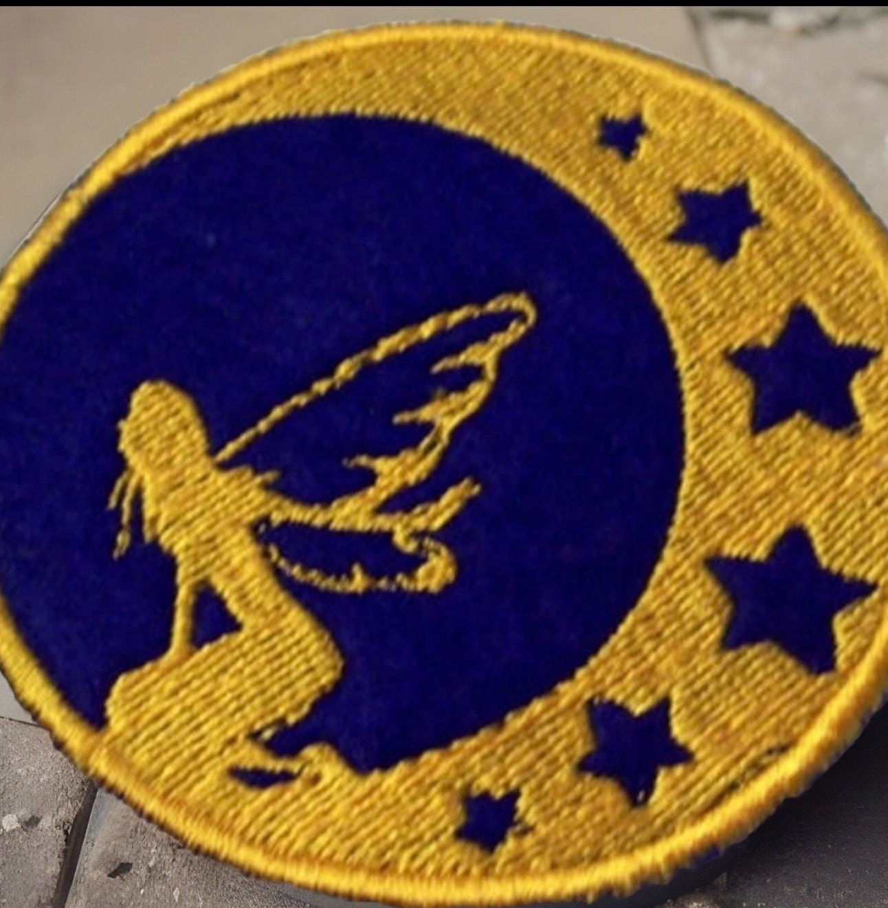 Embroidered Moon Fairy and Stars iron/sew on patch by Twistedstitcher 2018 Located in Abbotsford BC Canada
