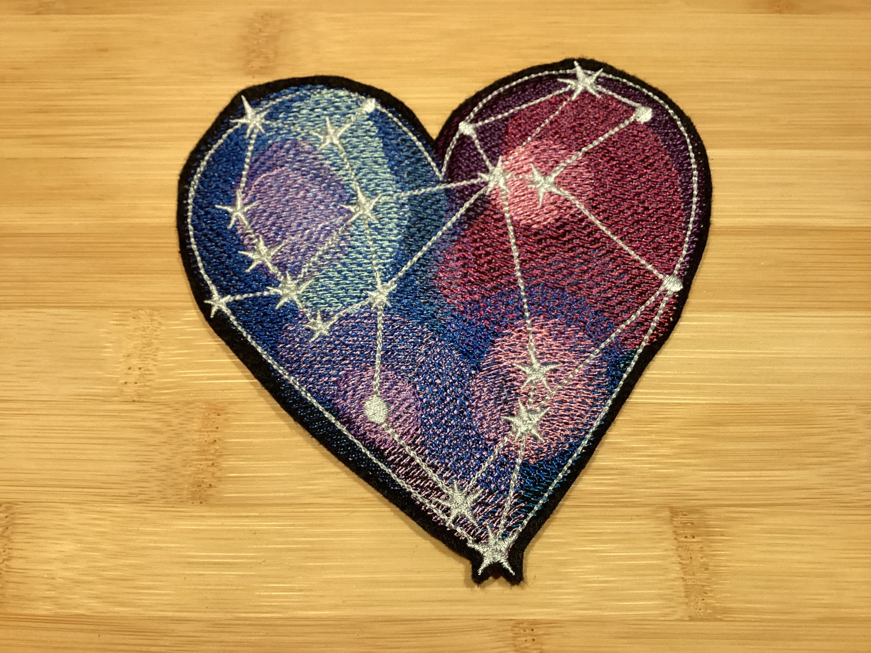Embroidered Galactic Galaxy Universe Heart Sew/Iron-On Patch by Twistedstitcher 2018 Located in Abbotsford BC Canada - Thumbnail 3
