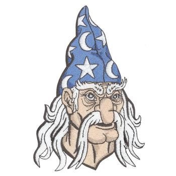 Embroidered Mystical Wizard Head Face Sew/Iron-On Patch by Twistedstitcher 2018 Located in Abbotsford BC Canada - Thumbnail 4