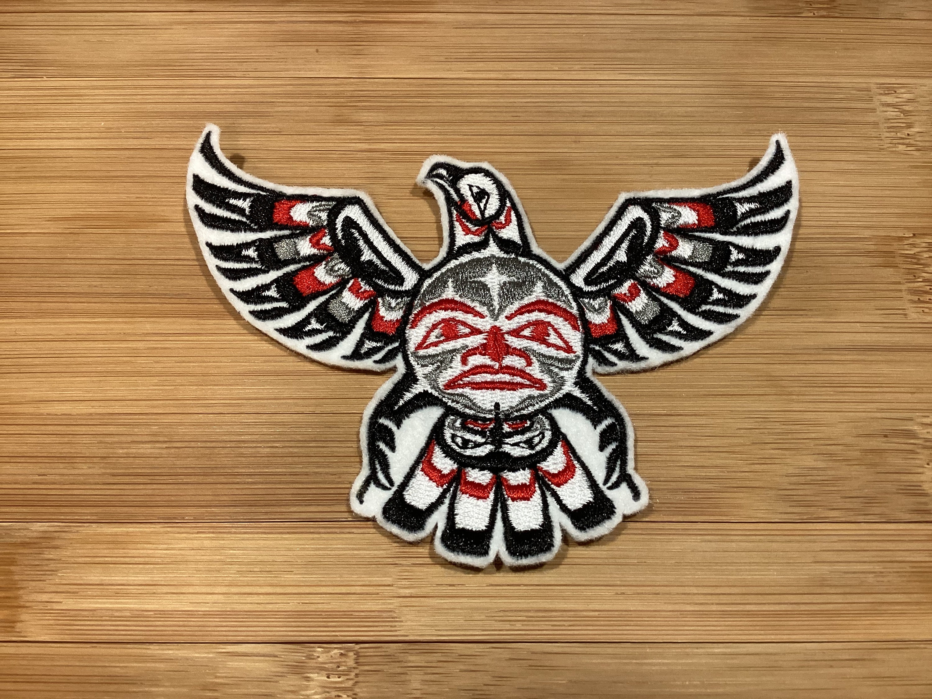 Embroidered Native Tribal Full Wing Eagle with Moon Face Patch by TwistedstitcherEmbroidery  - Thumbnail 4