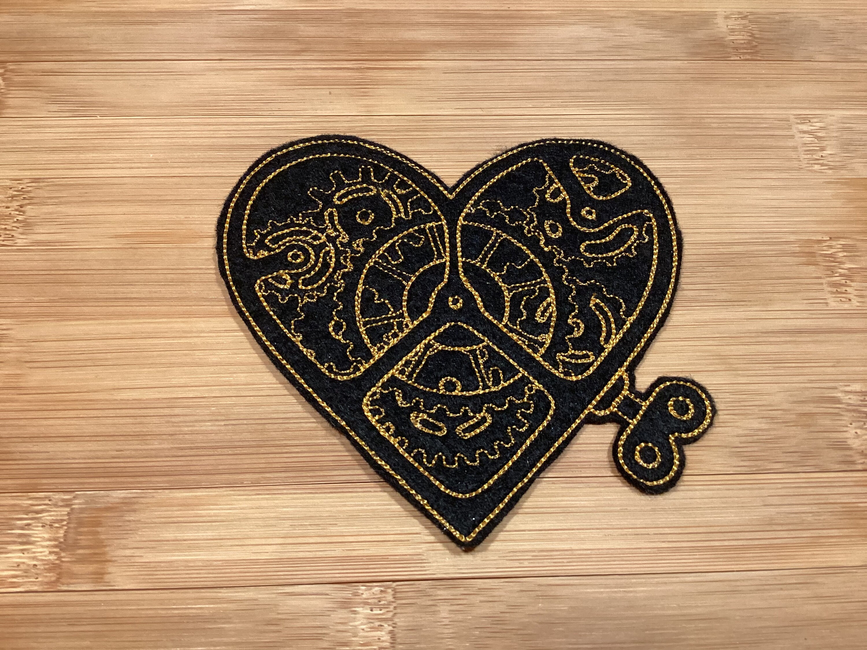 Embroidered Steampunk Mechanical Clockwork Heart Patch iron/sew-on 3 Sizes Available by Twistedstitcher 2018 Located in Abbotsford BC Canada
