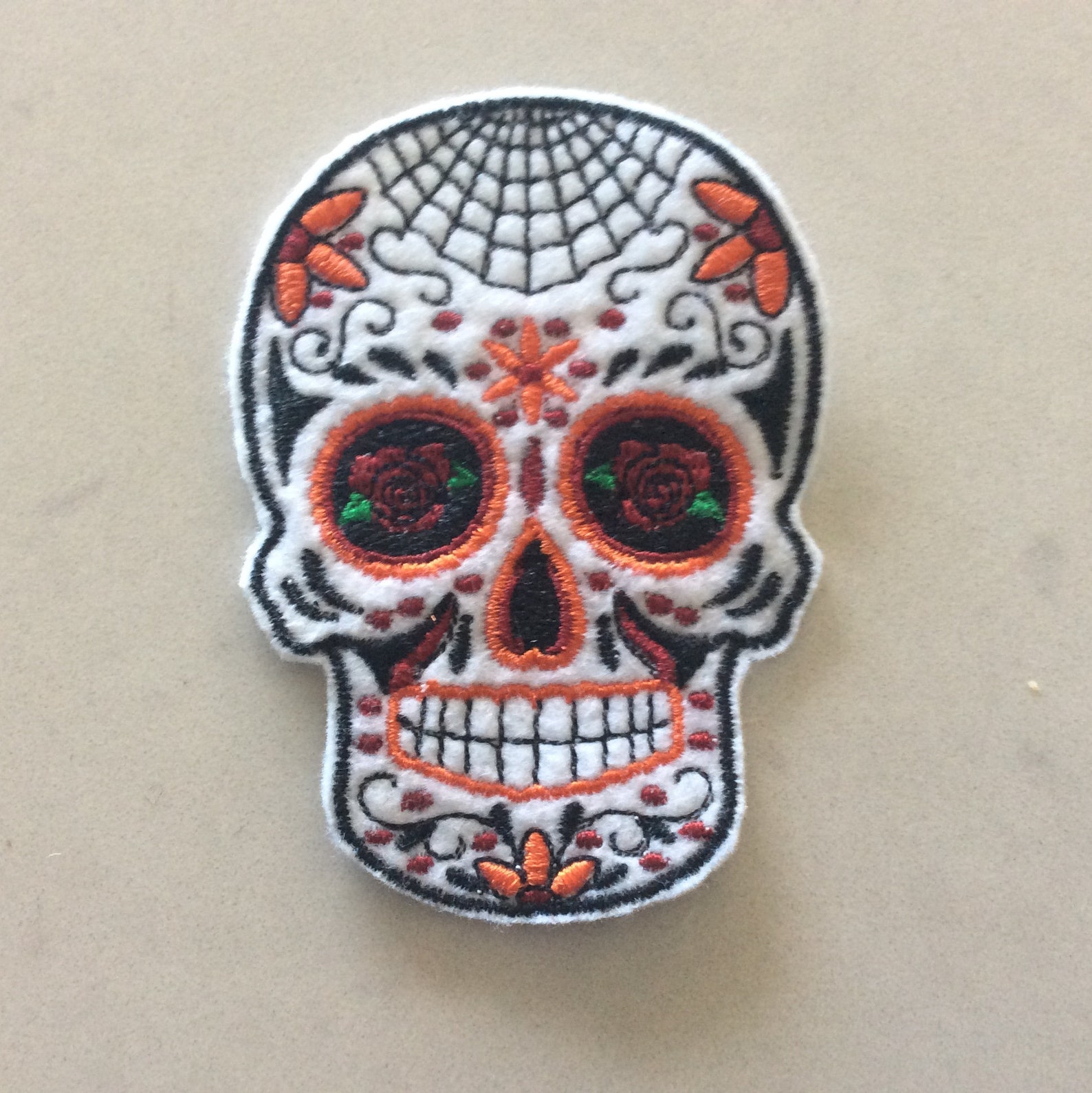 Embroidered sugar skull spider web sewironon patch by  etsy Embroidered sugar skull spider web sewironon patch by  etsy