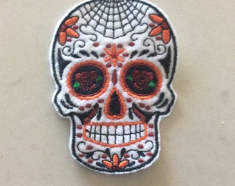 Embroidered Sugar Skull Spider Web Sew/Iron-On Patch by Twistedstitcher 2018 Located in Abbotsford BC Canada