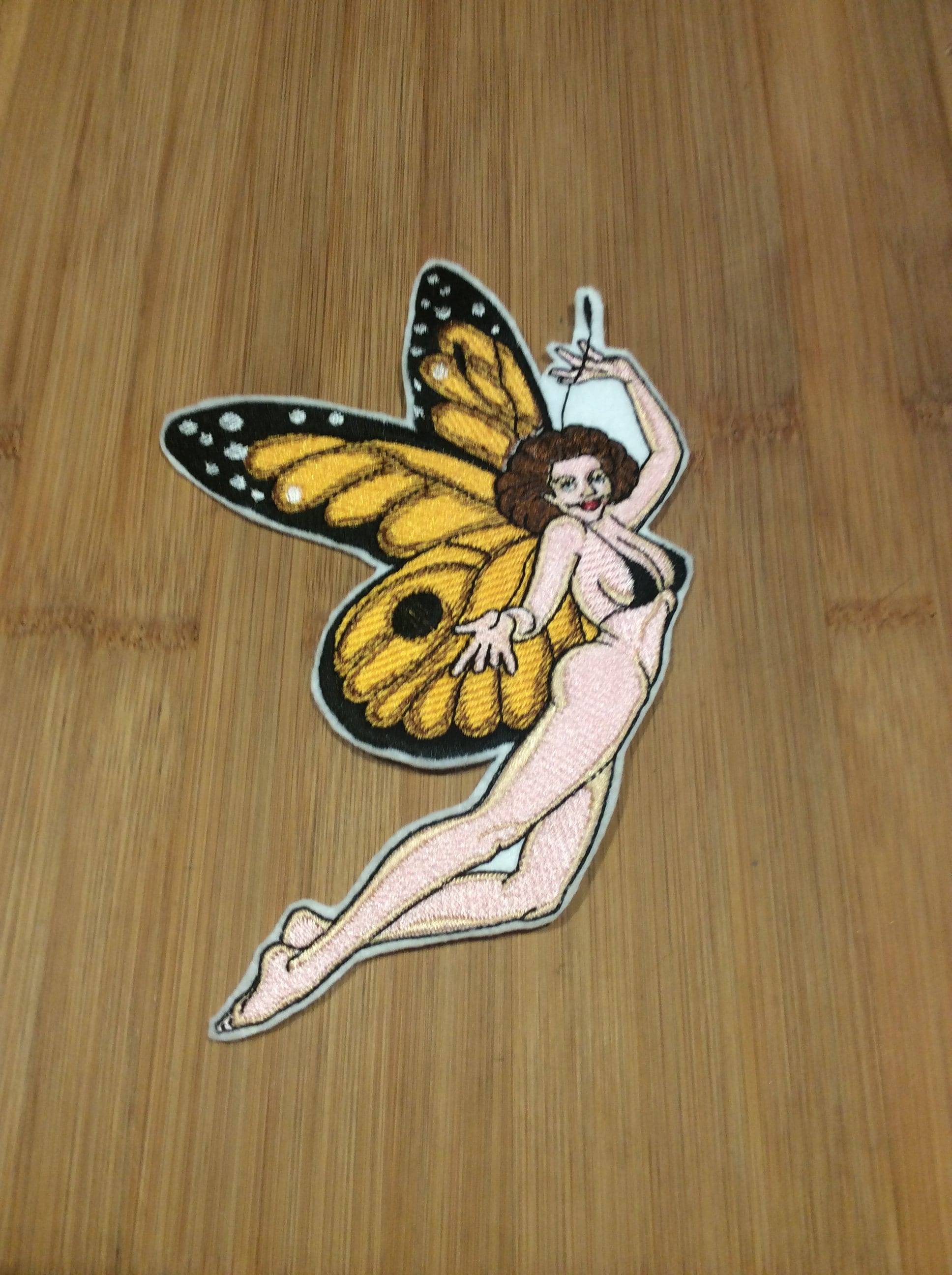Embroidered Sexy Monarch Butterfly Fairy Sew/Iron-On Patch by Twistedstitcher 2018 Located in Abbotsford BC Canada - Thumbnail 2