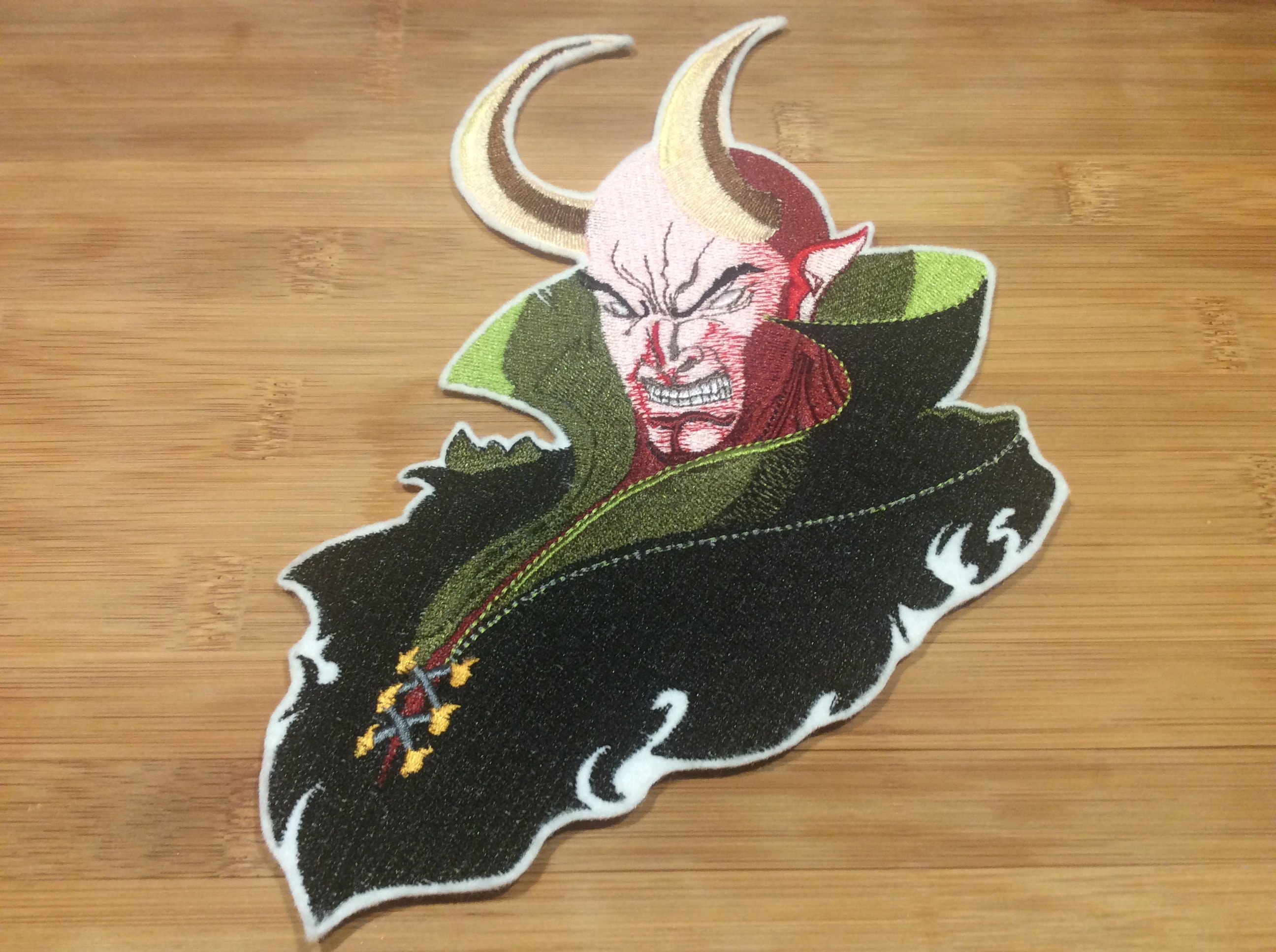 Embroidered Evil Demon Vampire Devil Man with Horns 8.22” x 5.50”inches Back Patch  - Thumbnail 3