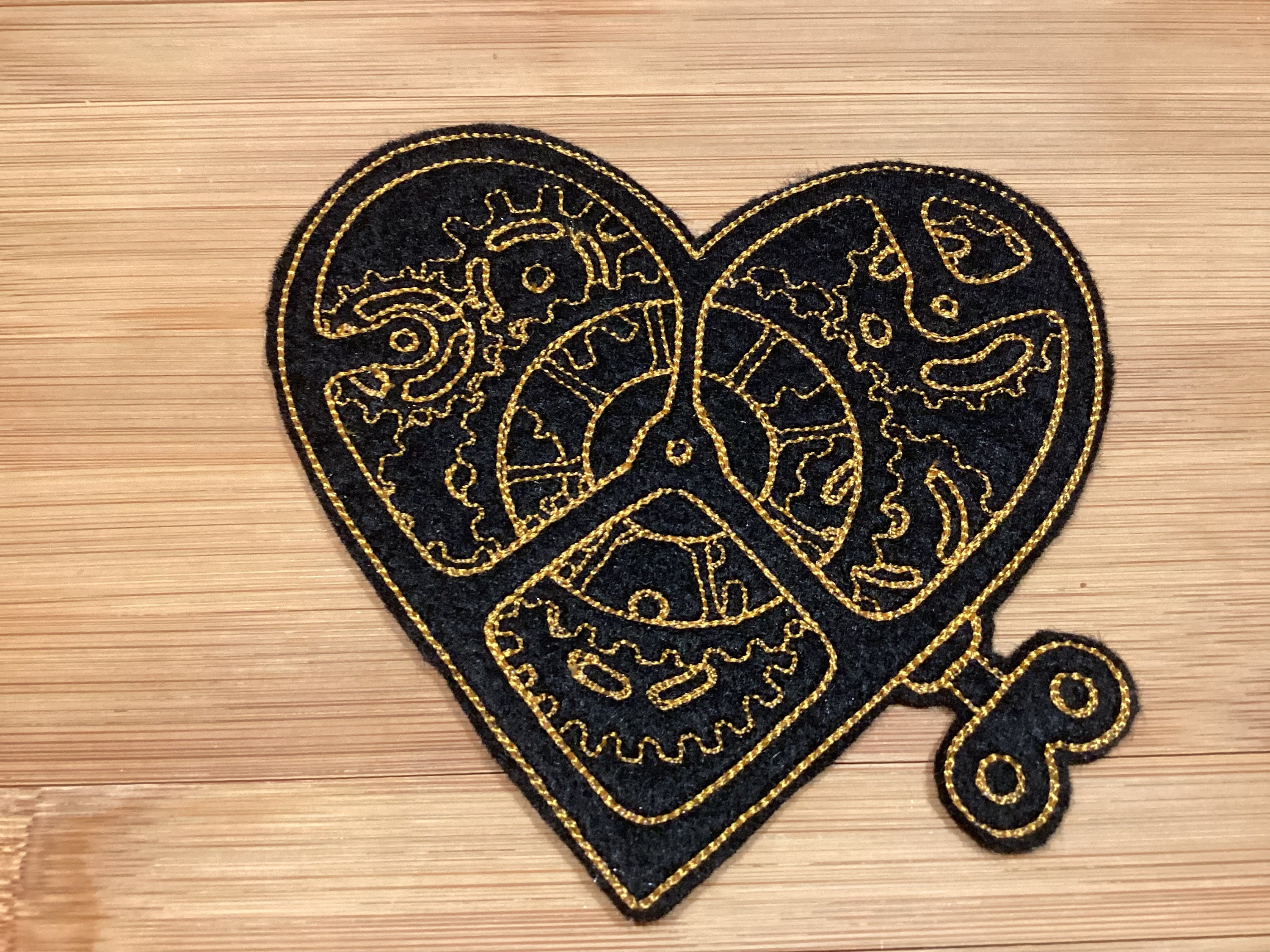 Embroidered Steampunk Mechanical Clockwork Heart Patch iron/sew-on 3 Sizes Available by Twistedstitcher 2018 Located in Abbotsford BC Canada - Thumbnail 7
