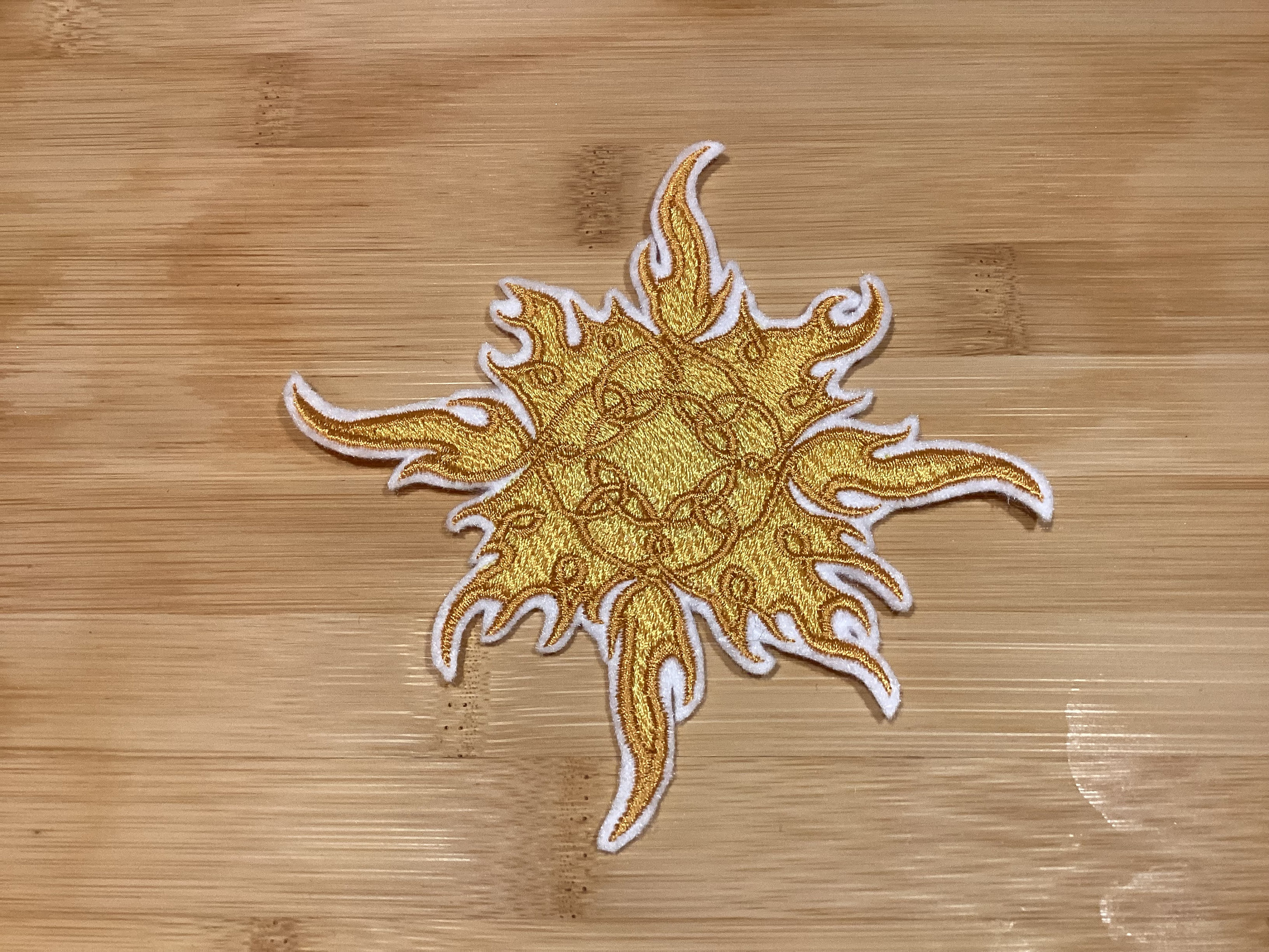 Embroidered Celtic Sun Patch Sew/Iron-On Style - Thumbnail 2